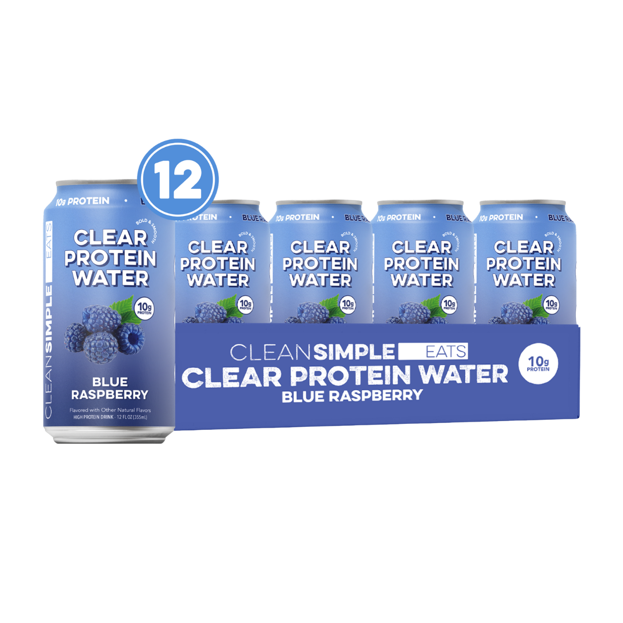Clear Protein Water: Blue Razz (12 Oz. | 12 Pack)