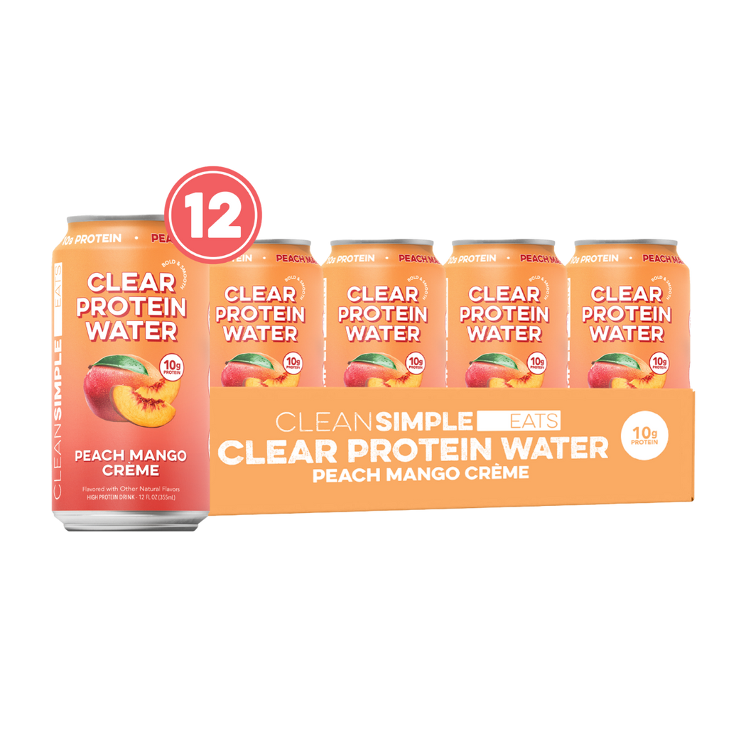 Clear Protein Water: Peach Mango Créme (12 Oz. | 12 Pack)