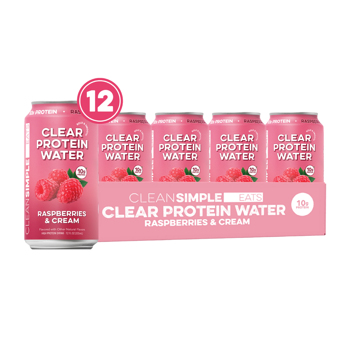 Clear Raspberry Clear Protein Water: Raspberries & Cream (12 Oz. | 12 Pack) | CSE ...
