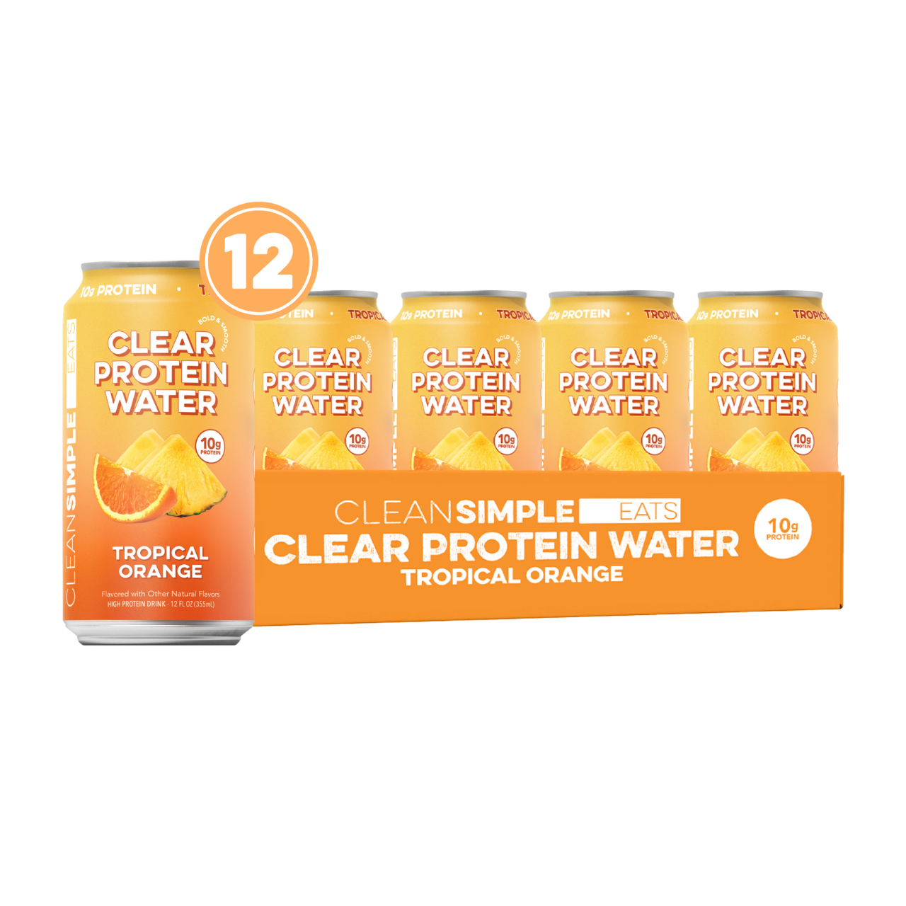 Clear Protein Water: Tropical Orange (12 Oz. | 12 Pack)