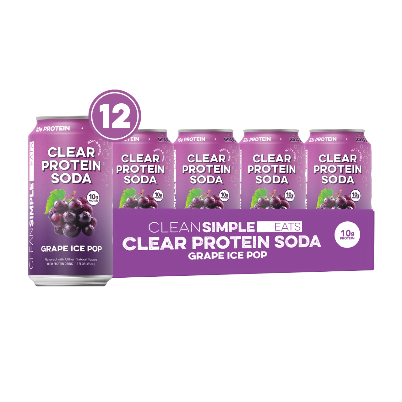 Clear Protein Soda: Classic Grape (12 Oz. | 12 Pack)