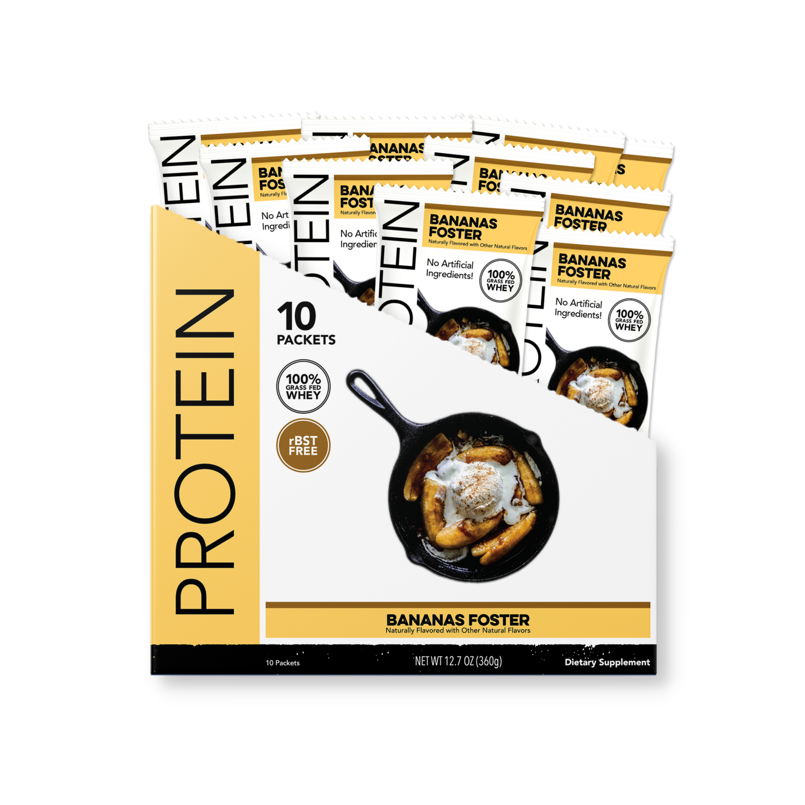 Protein Powder: Bananas Foster (10 Single Serving Stick Packs)