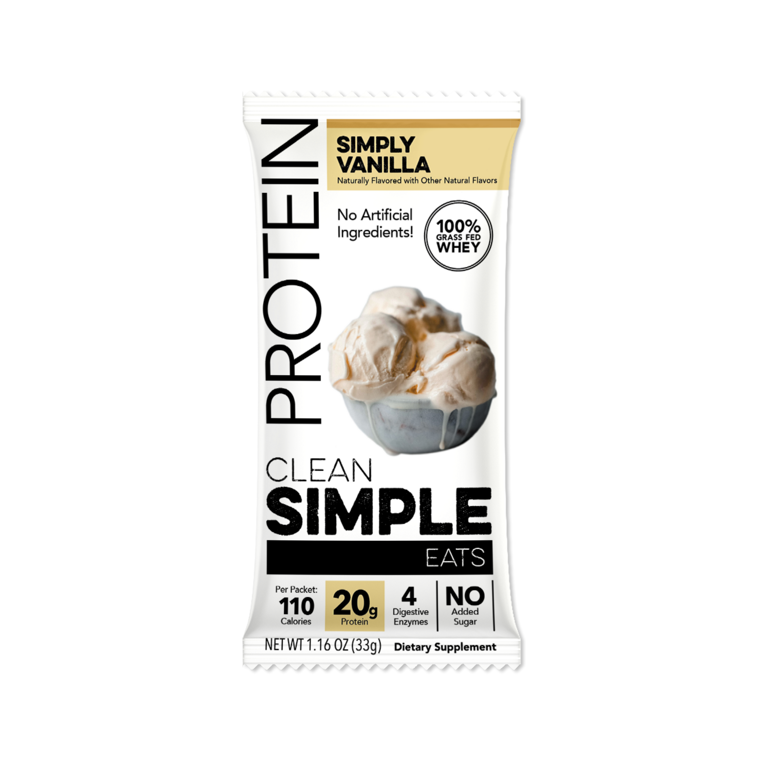 Protein Powder: Simply Vanilla (Single Serving Stick Pack Sample)