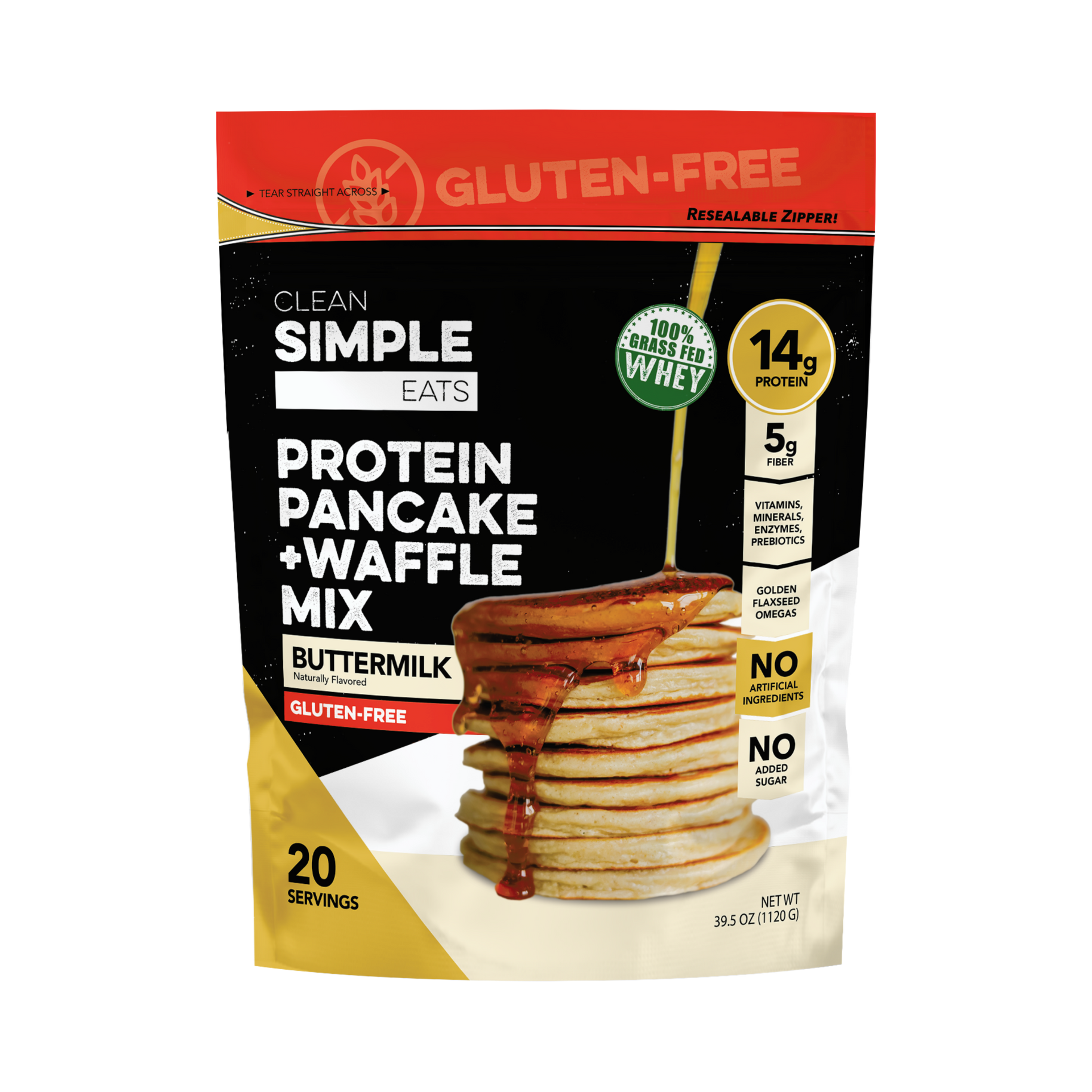 GlutenFree Protein Pancake + Waffle Mix Buttermilk Clean Simple Eats