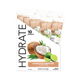 Hydrate: Coconut Lime Hydration Drink Mix (10 Single Serving Stick Packs)