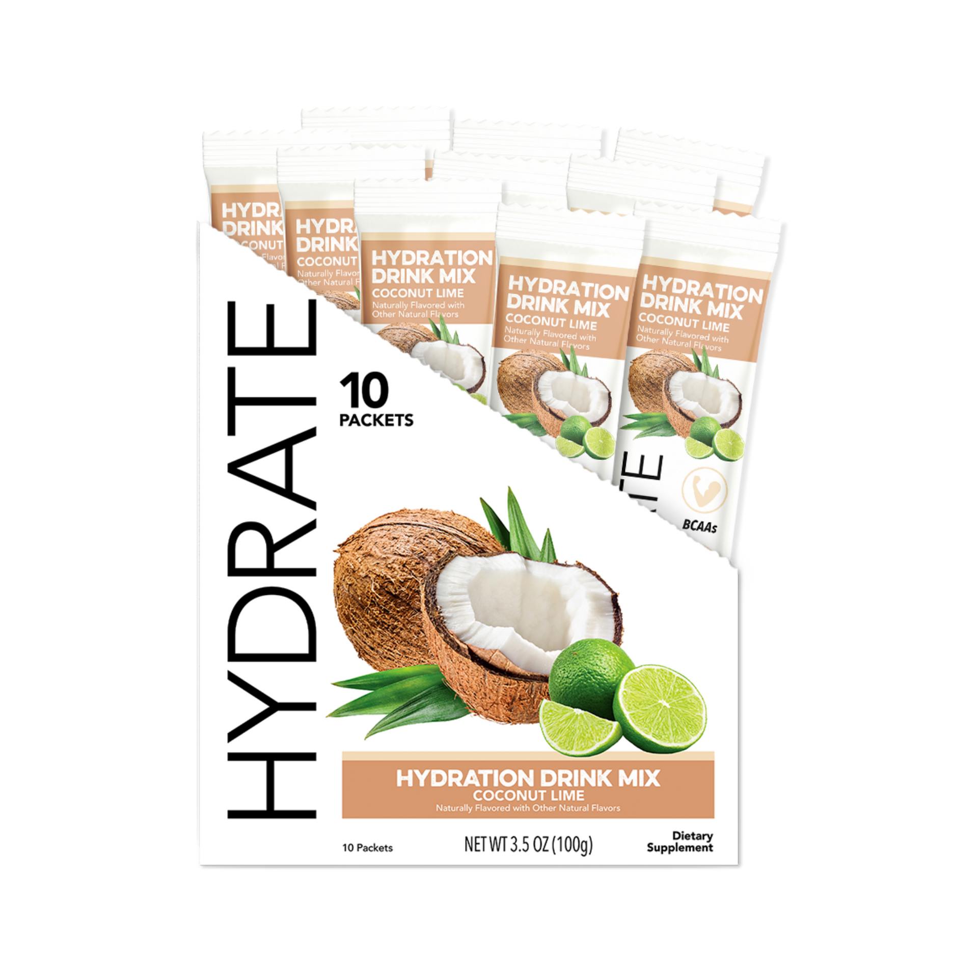 Hydrate: Coconut Lime Hydration Drink Mix (10 Single Serving Stick Packs)