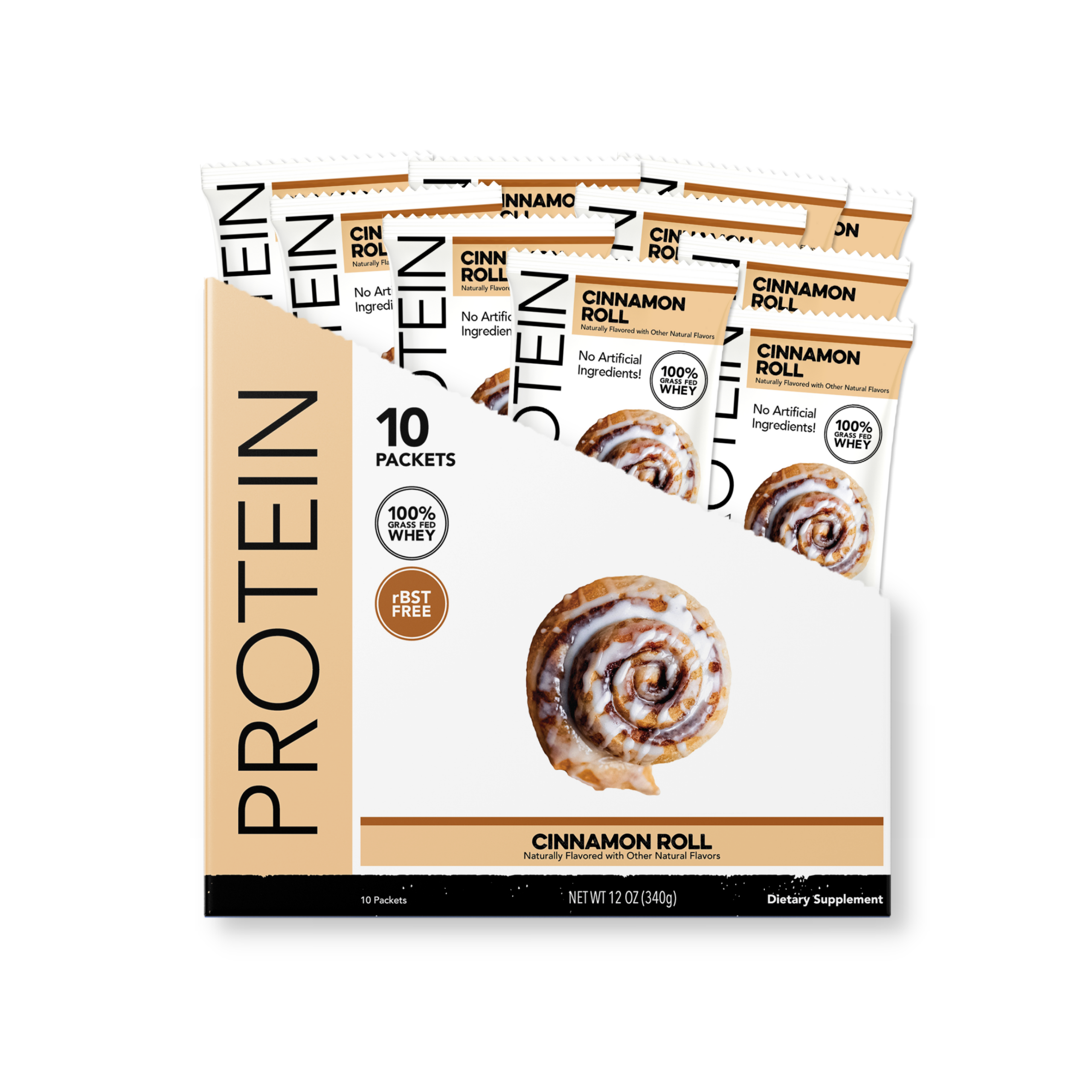 Protein Powder: Cinnamon Roll (10 Single Serving Stick Packs)