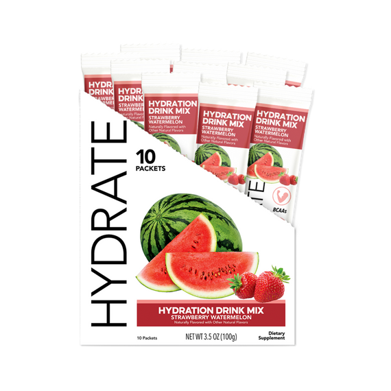 Hydrate: Strawberry Watermelon Hydration Drink Mix (10 Single Serving Stick Packs)