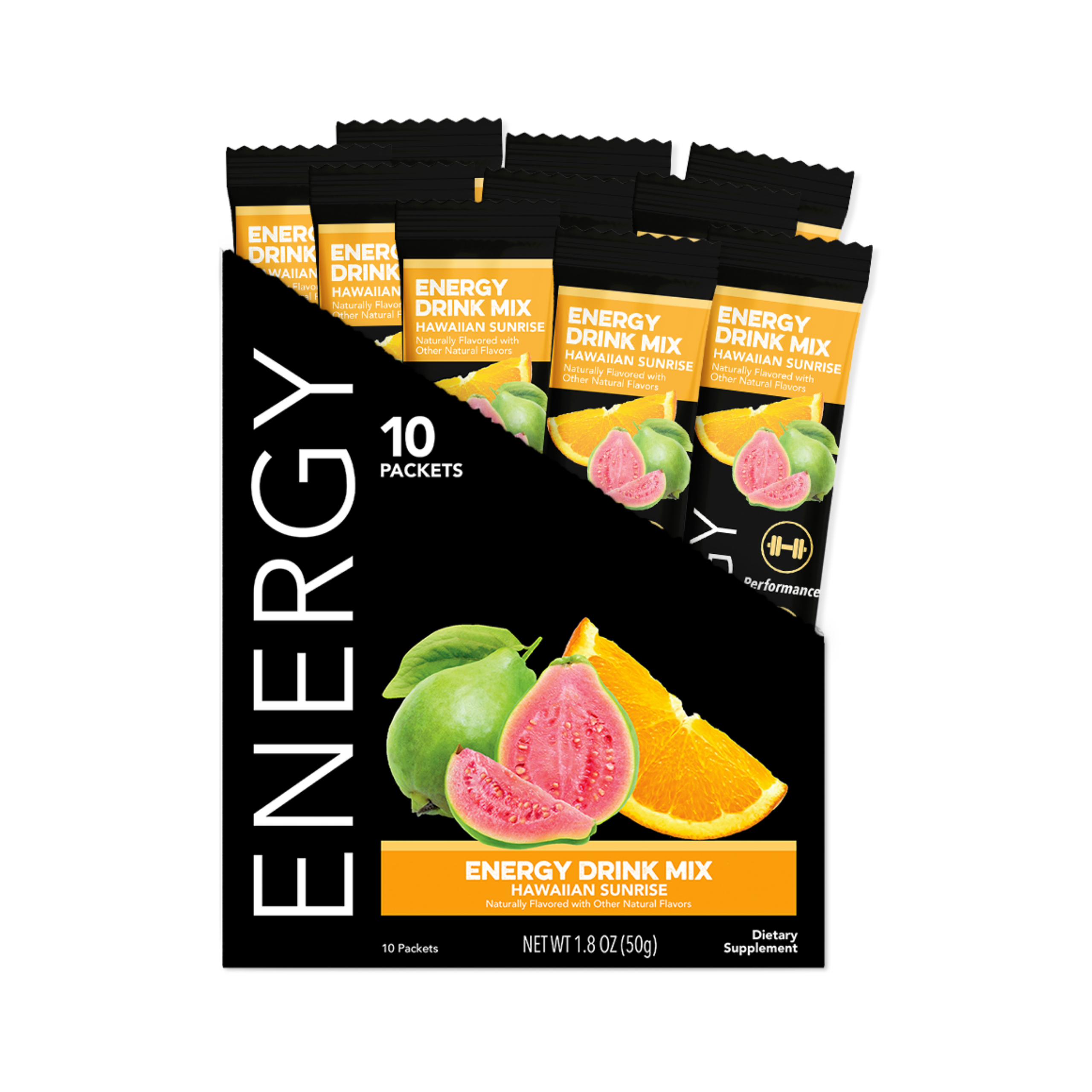Energy: Hawaiian Sunrise Energy Drink Mix (10 Single Serving Stick Packs)