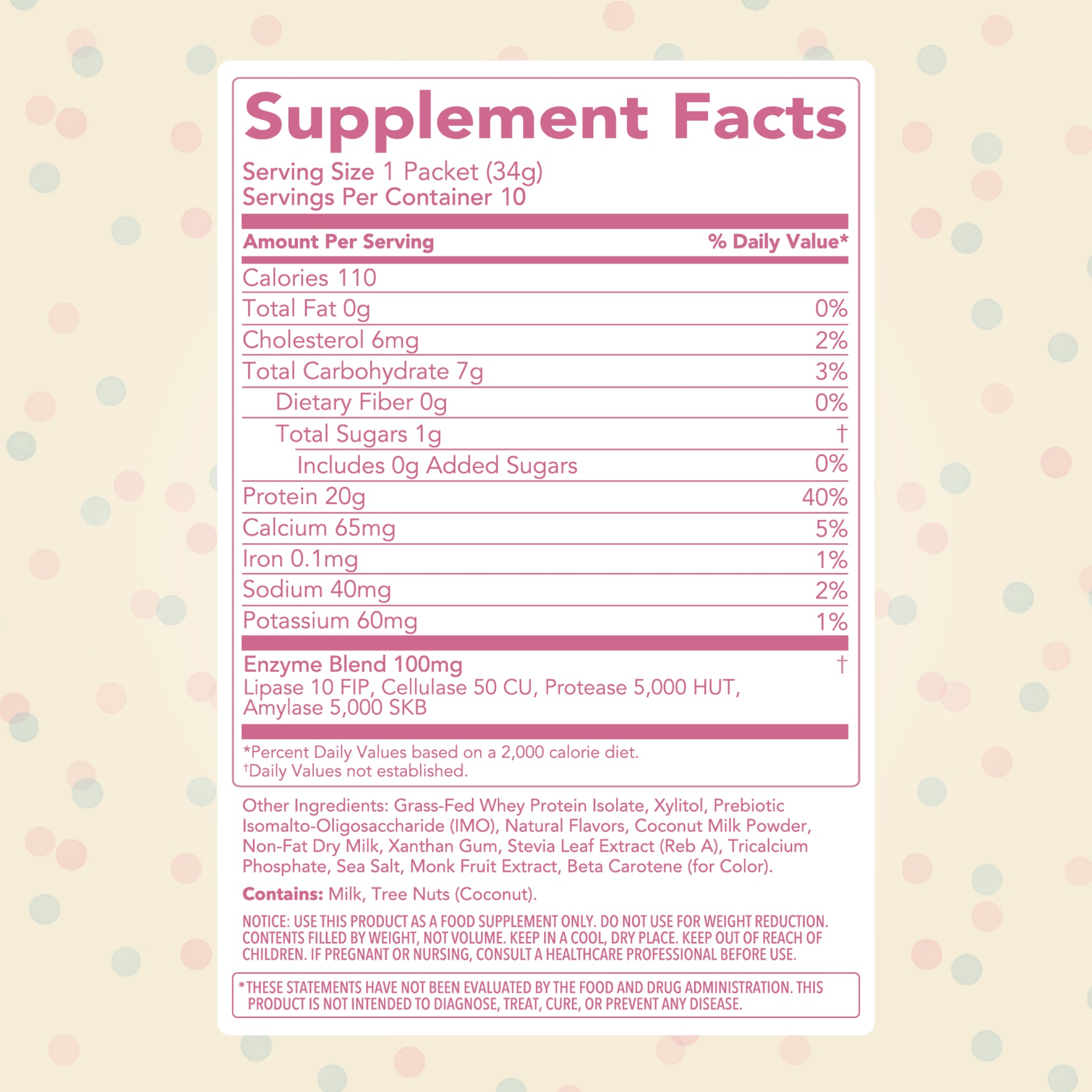 Protein Powder: Cake Batter (10 Single Serving Stick Packs)