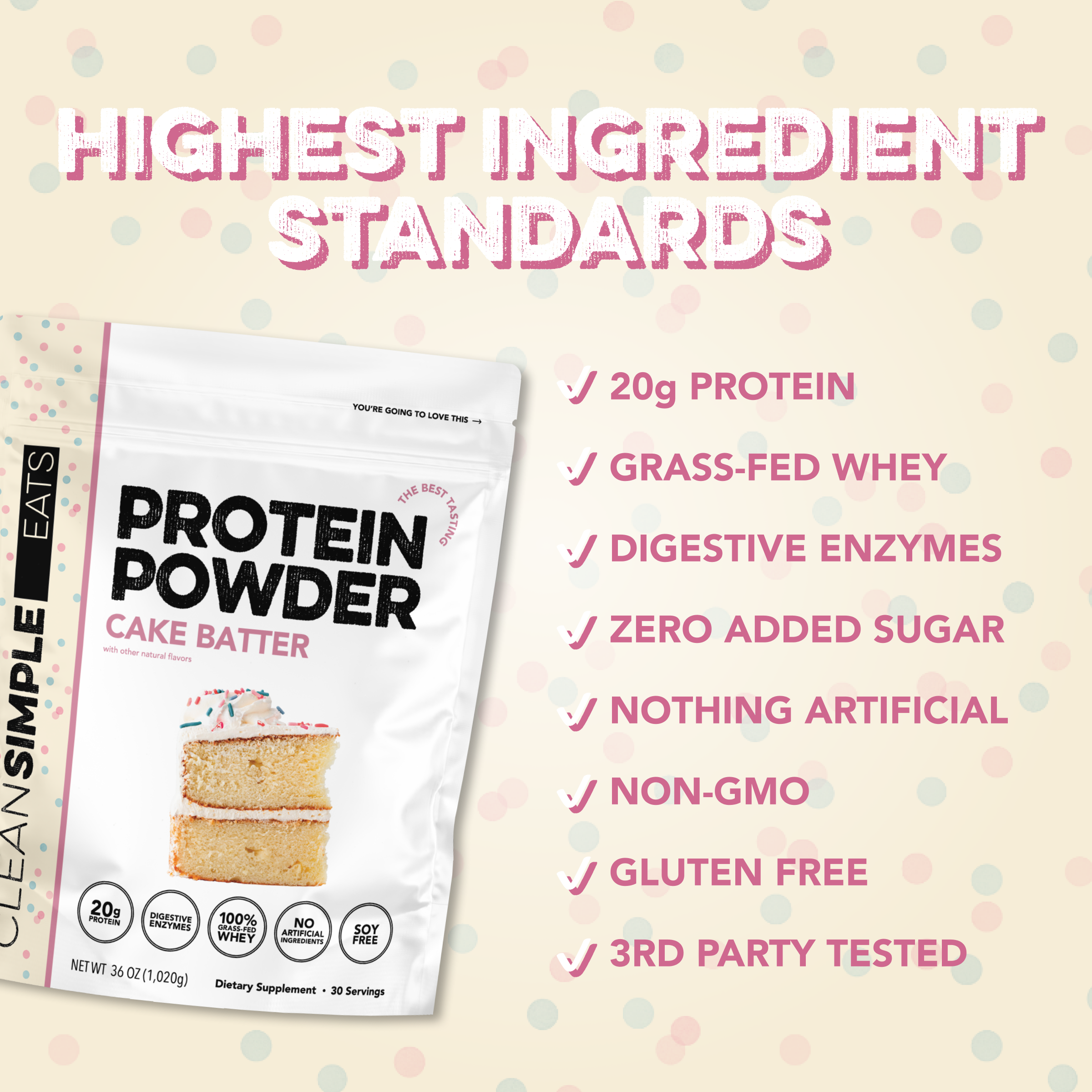 Protein Powder: Cake Batter (30 Serving Bag)