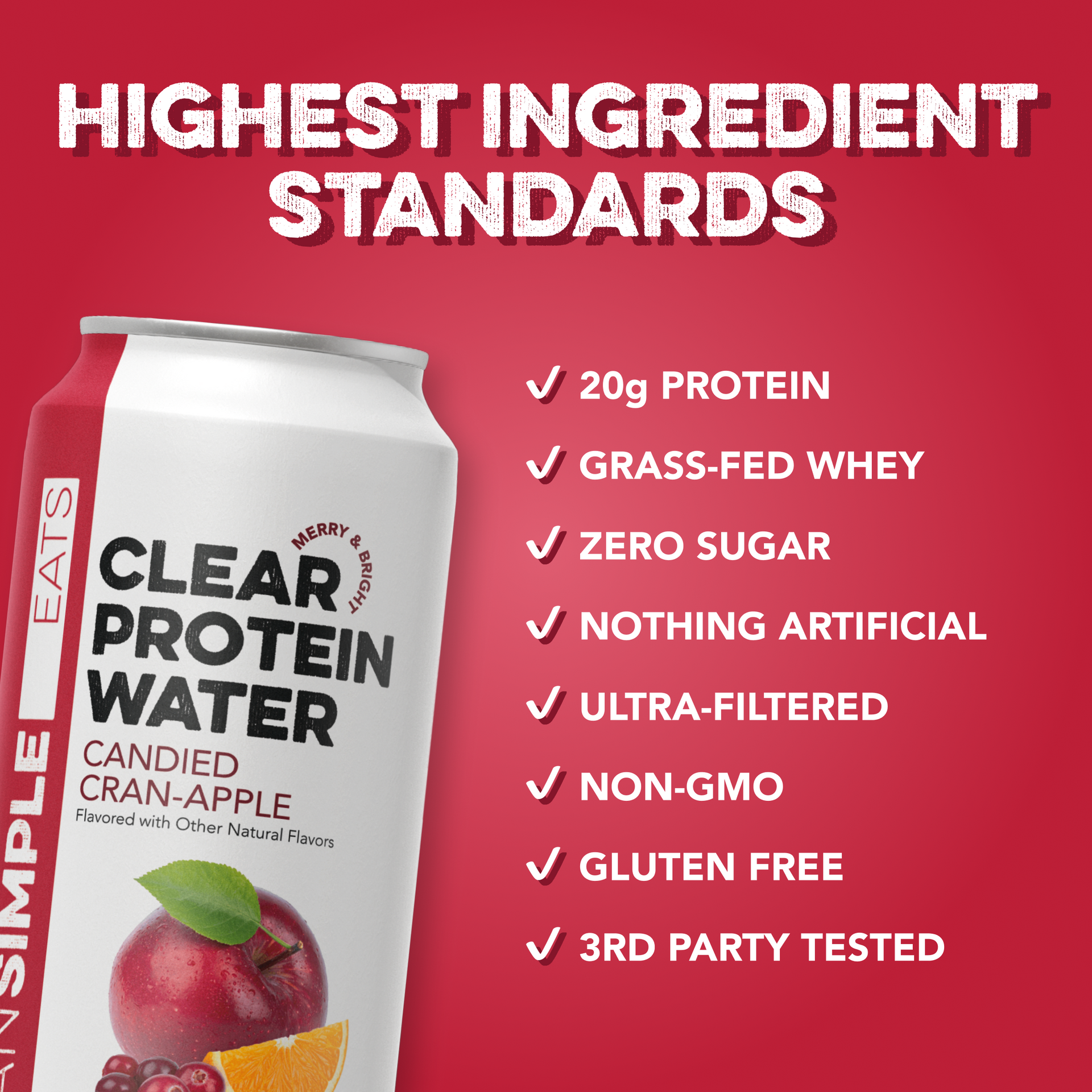 Clear Protein Water: Candied-Cran Apple (12 Pack)