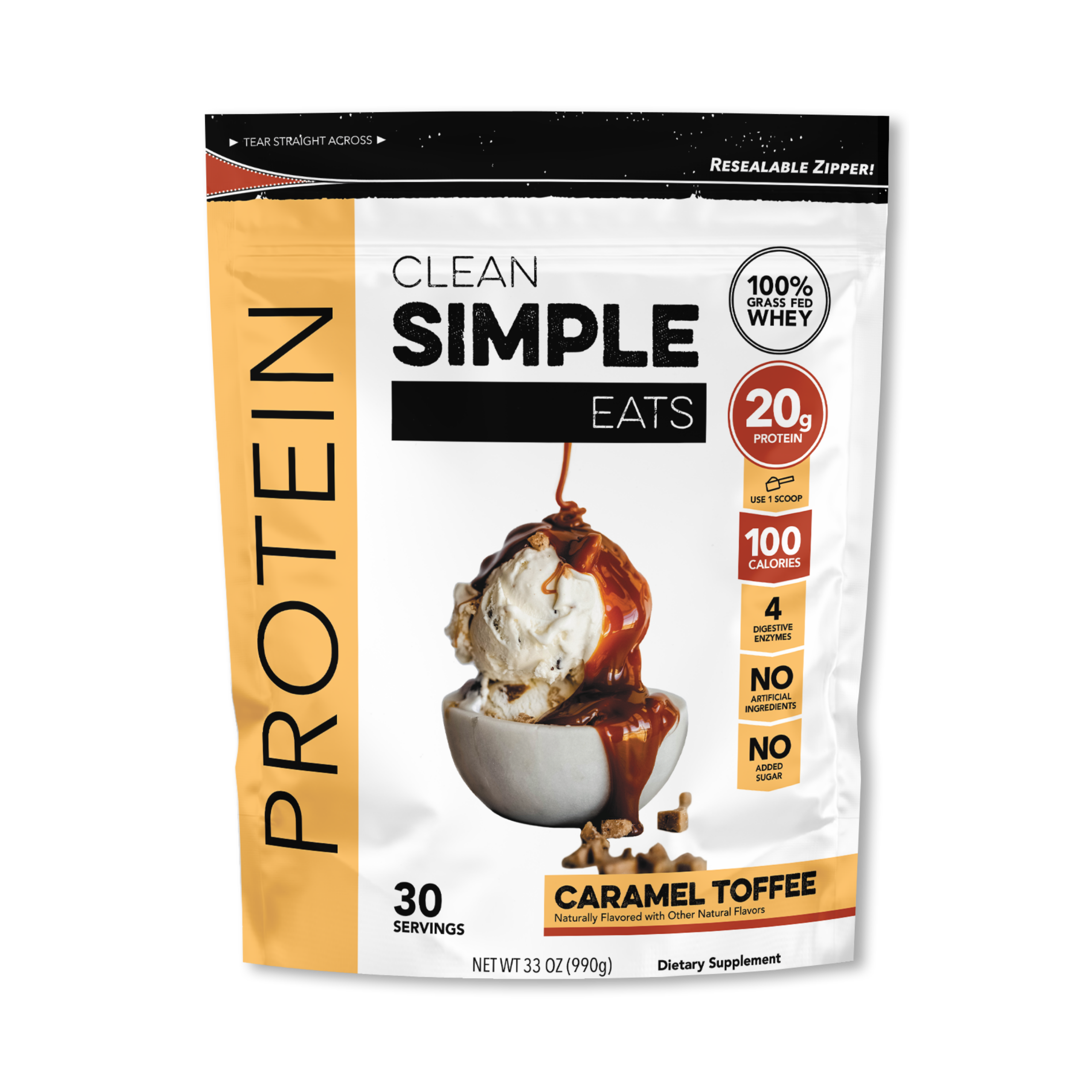 Protein Powder: Caramel Toffee (30 Serving Bag)