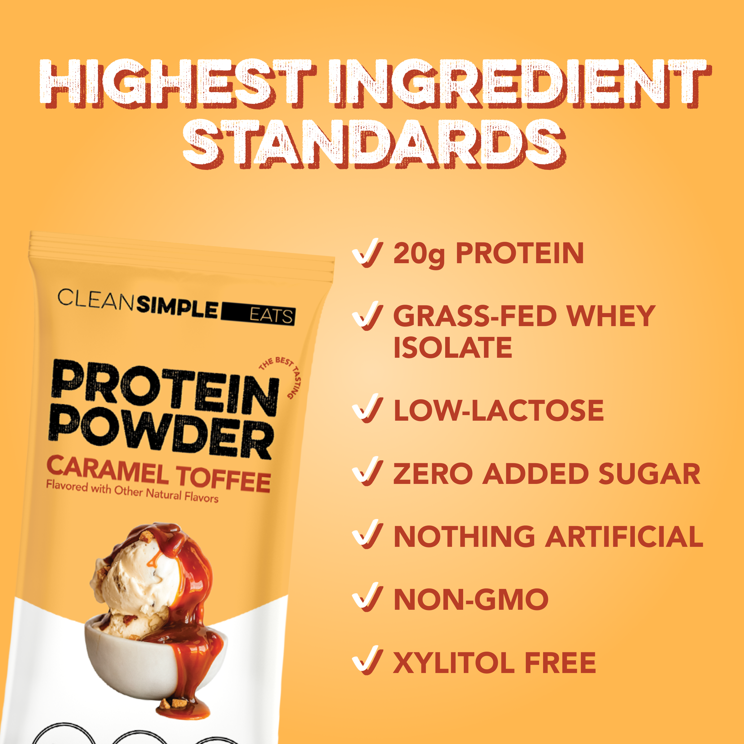 Protein Powder: Caramel Toffee (10 Single Serving Stick Packs)