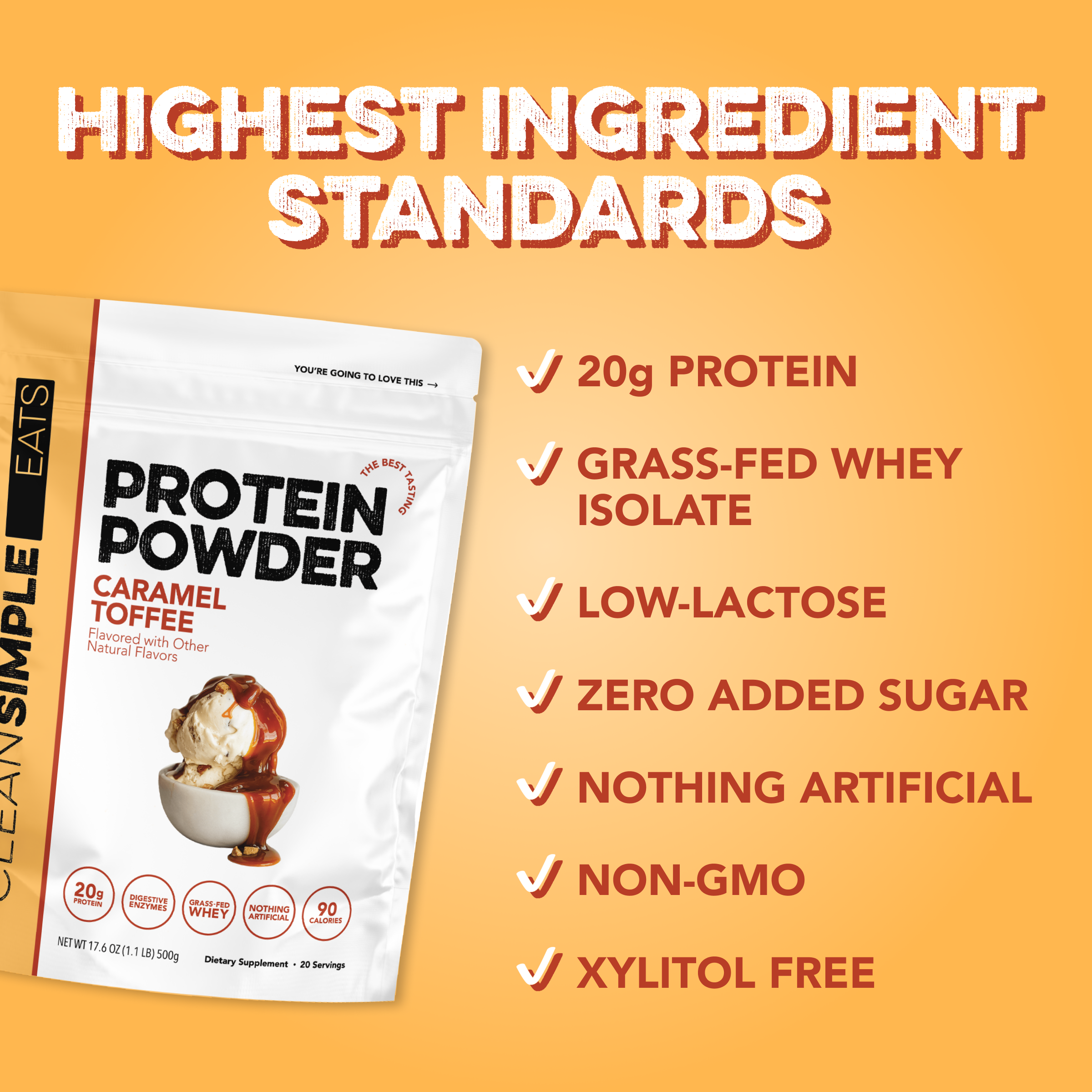 Protein Powder: Caramel Toffee (20 Serving Bag)
