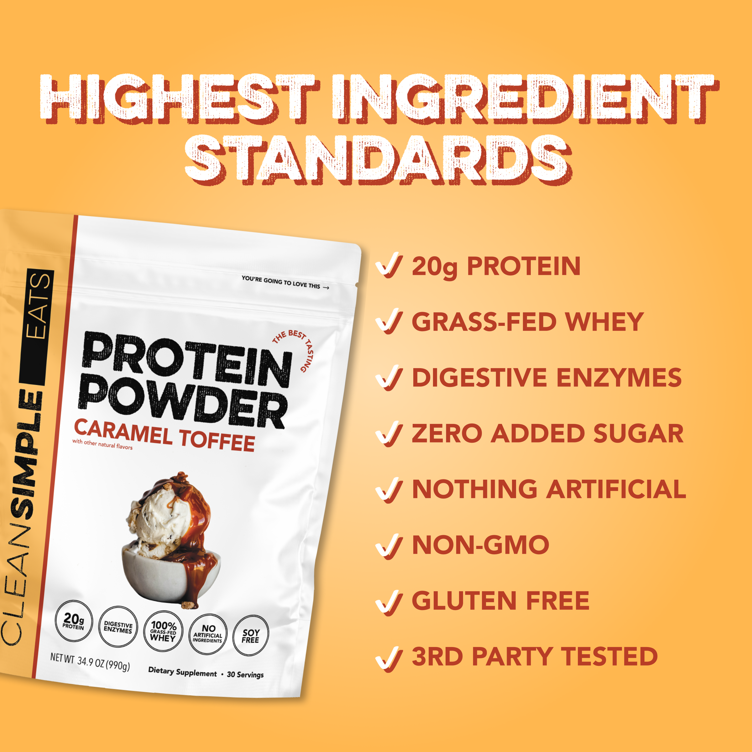 Protein Powder: Caramel Toffee (30 Serving Bag)