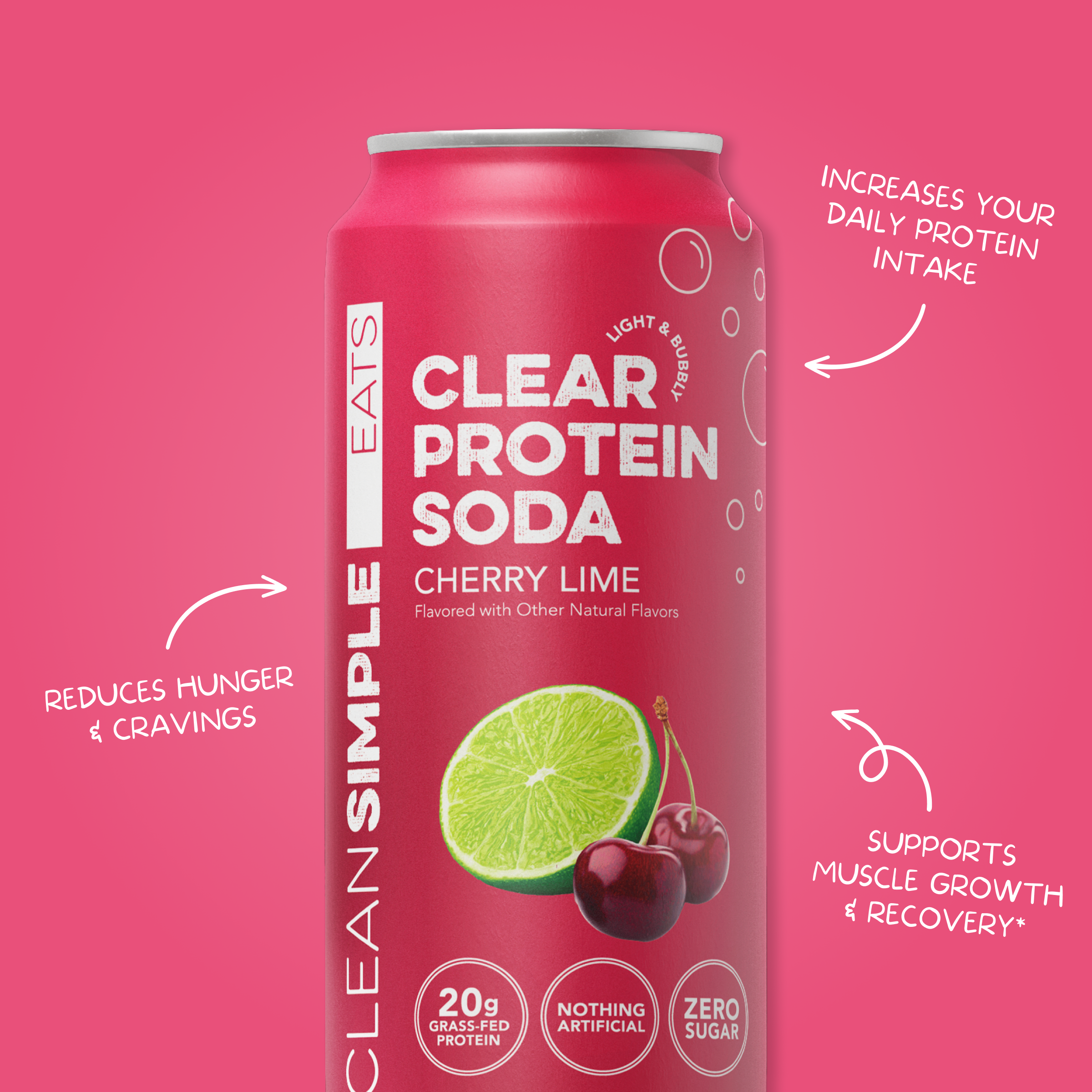Clear Protein Soda: Cherry Lime (16oz | 12 Pack)