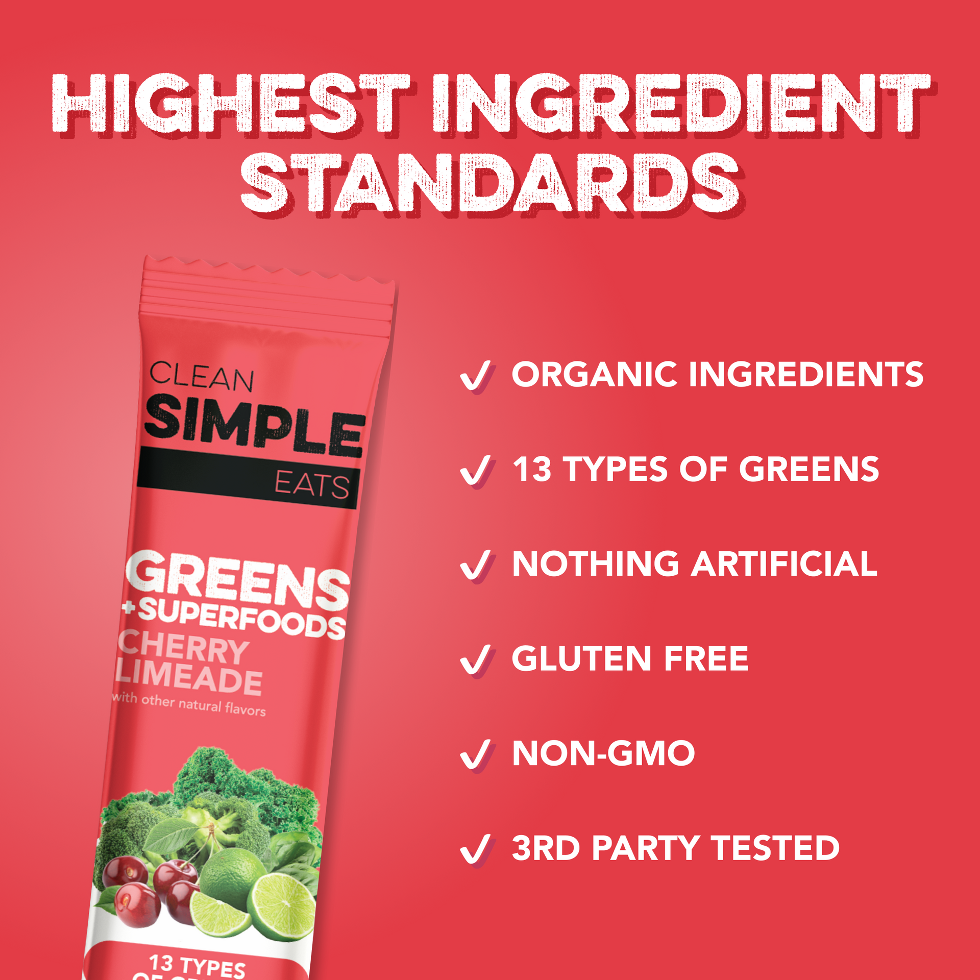 Greens: Cherry Limeade (10 Single Serving Stick Packs)