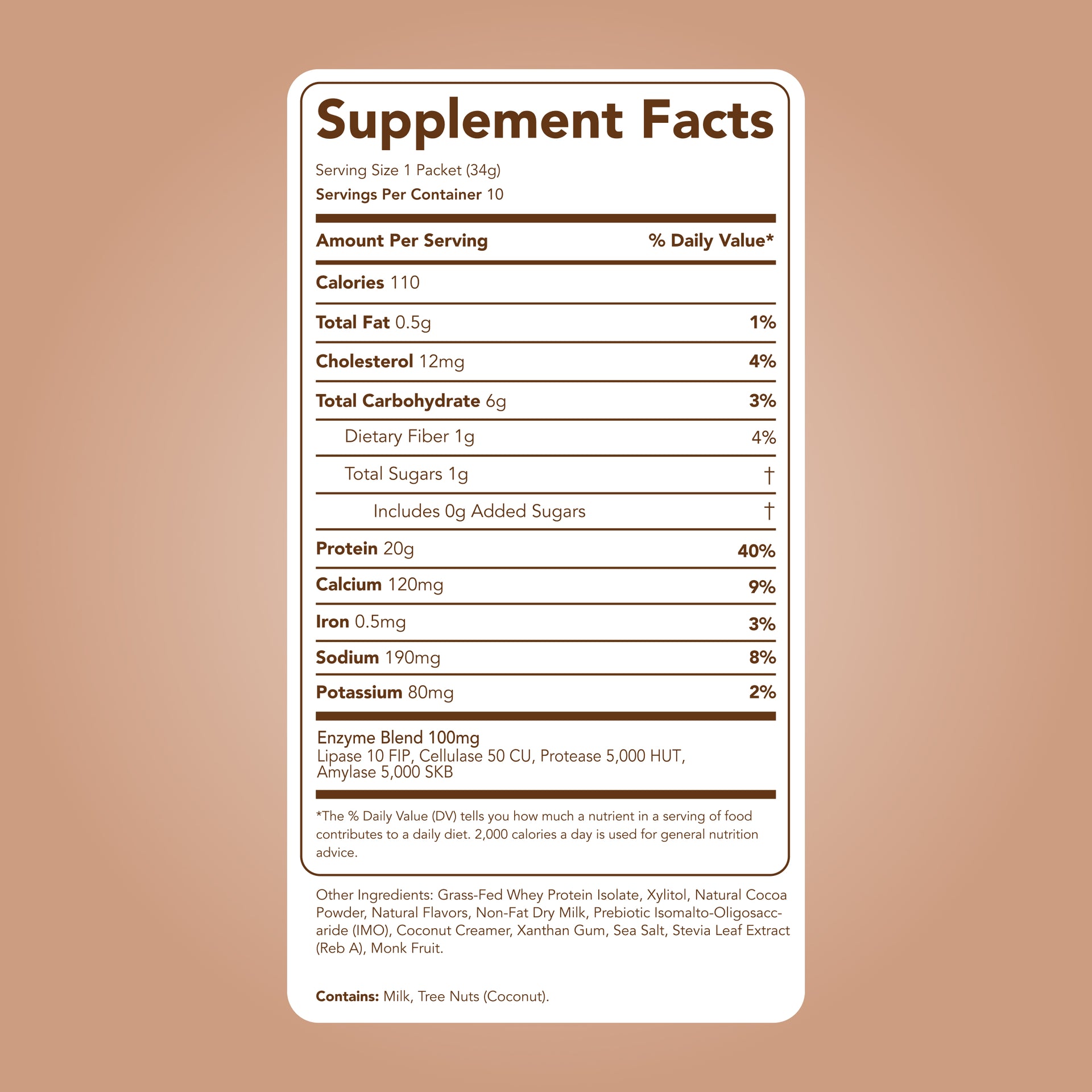 Protein Powder: Brownie Batter (10 Single Serving Stick Packs)