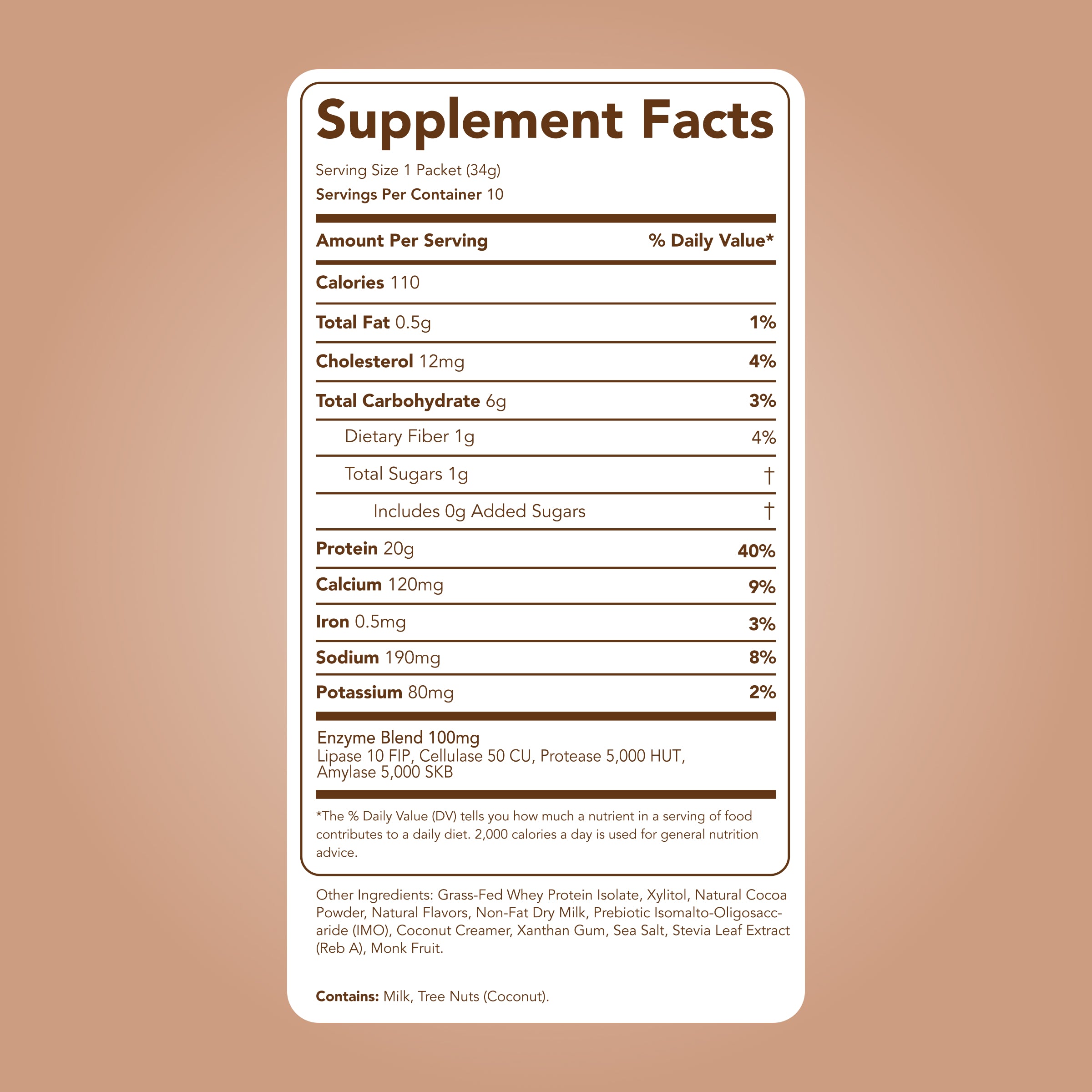 Protein Powder: Brownie Batter (10 Single Serving Stick Packs)