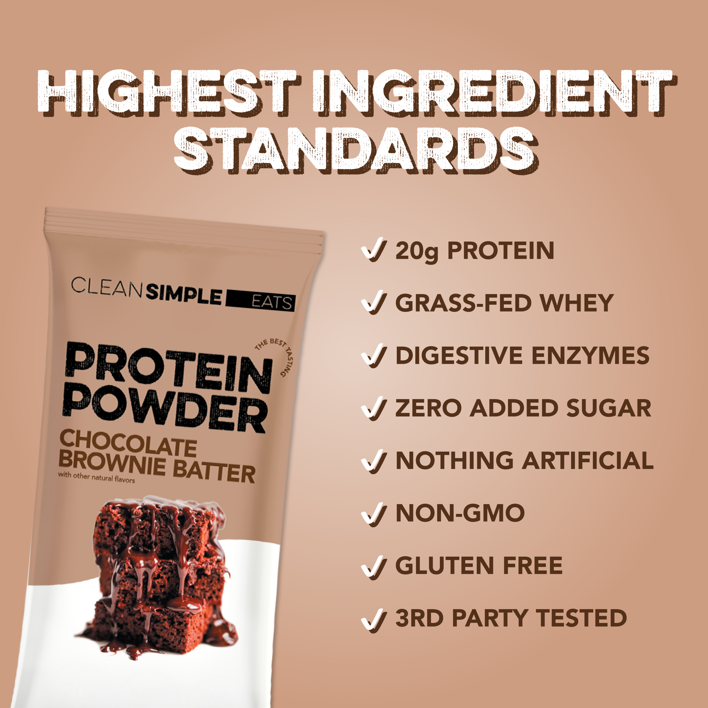 Protein Powder: Chocolate Brownie Batter (Single Serving Stick Pack Sample)