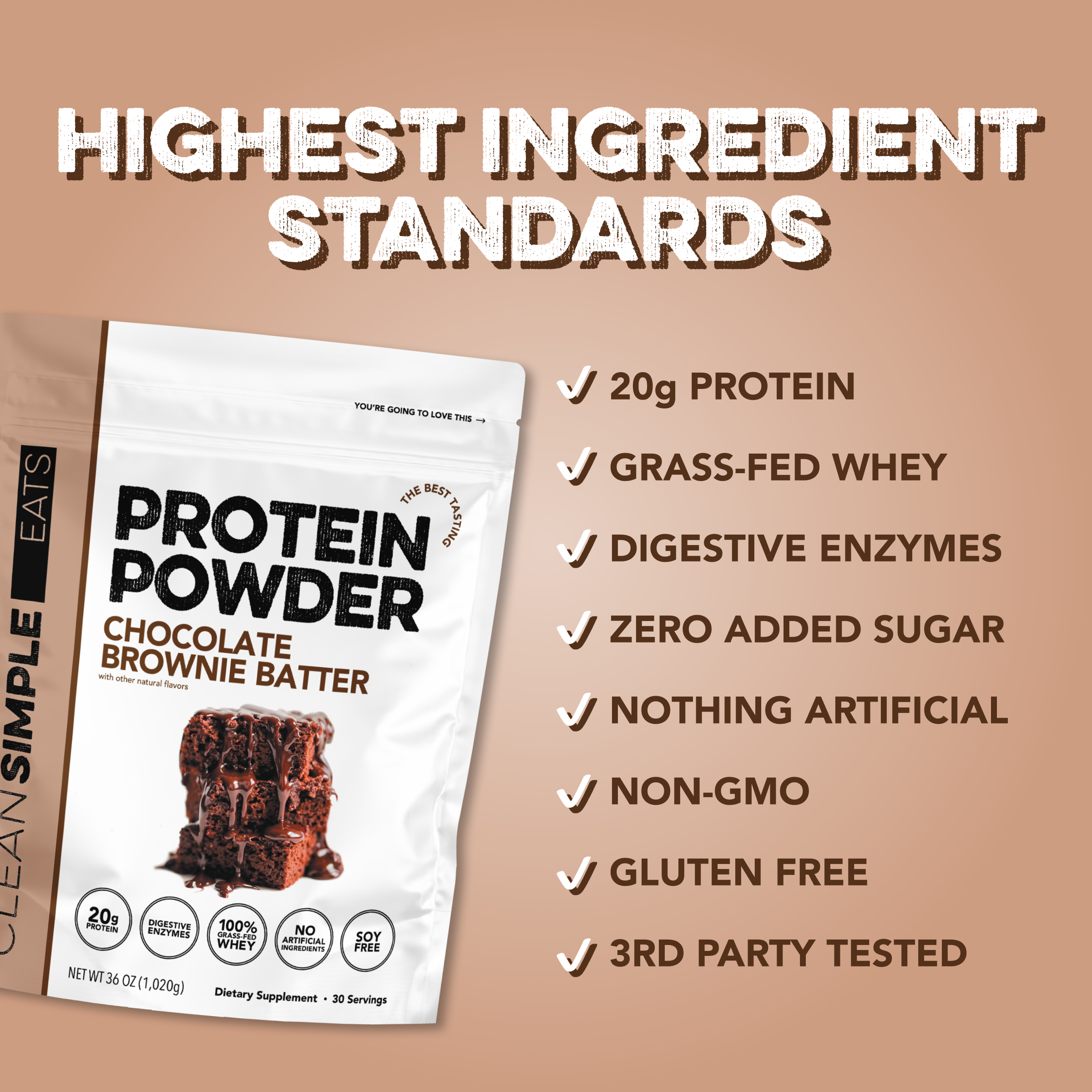Protein Powder: Brownie Batter (30 Serving Bag)