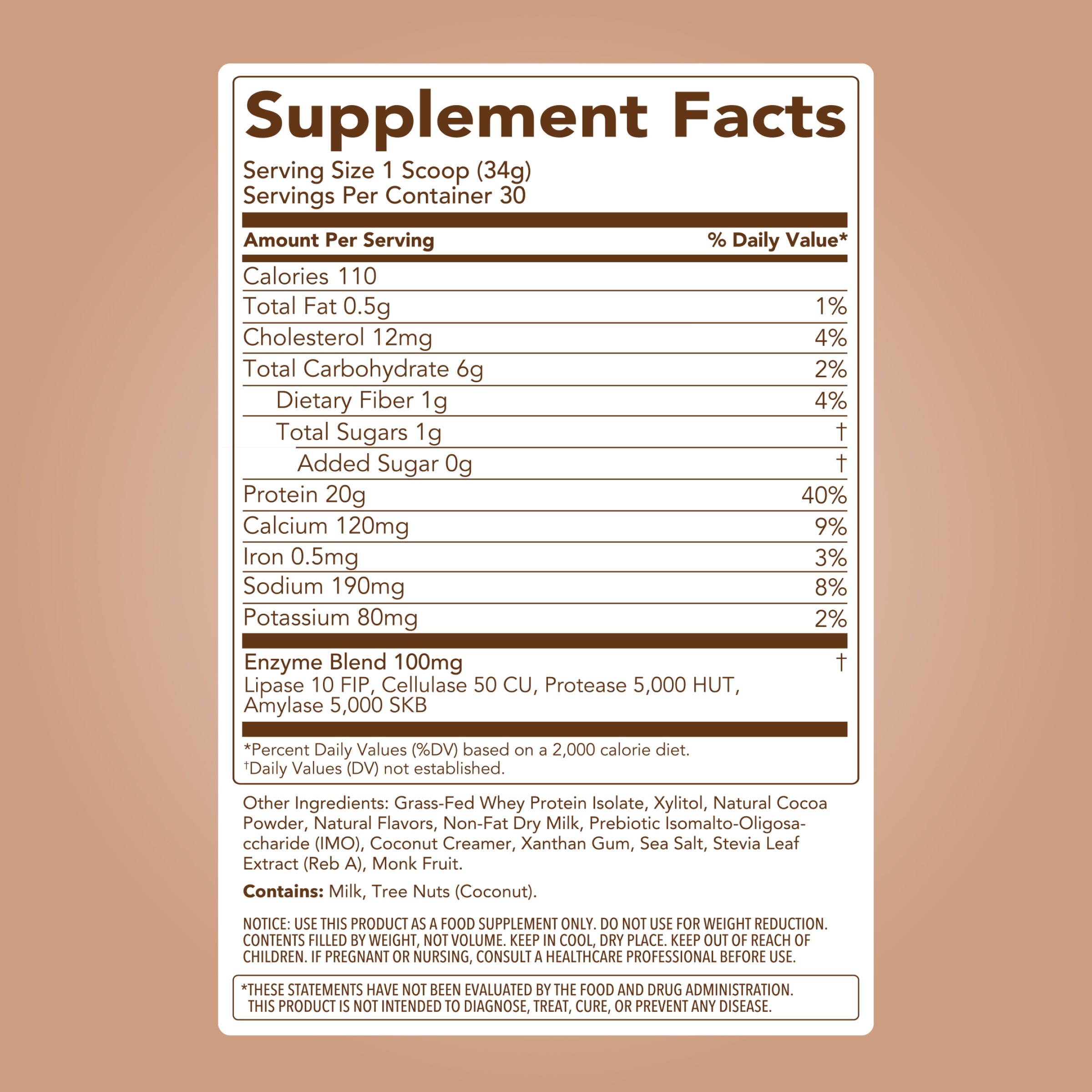 Protein Powder: Brownie Batter (30 Serving Bag)