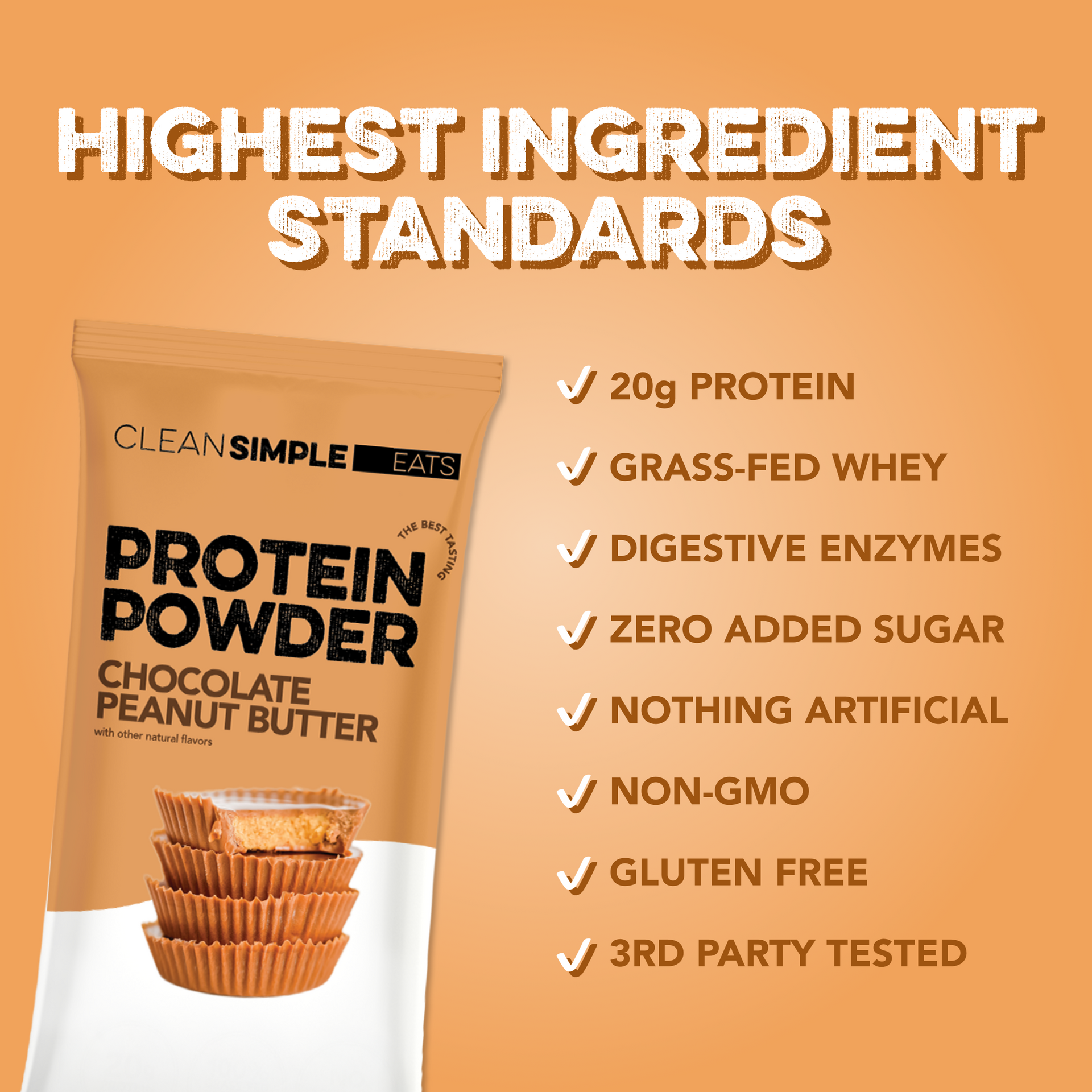 Protein Powder: Chocolate Peanut Butter (10 Single Serving Stick Packs)