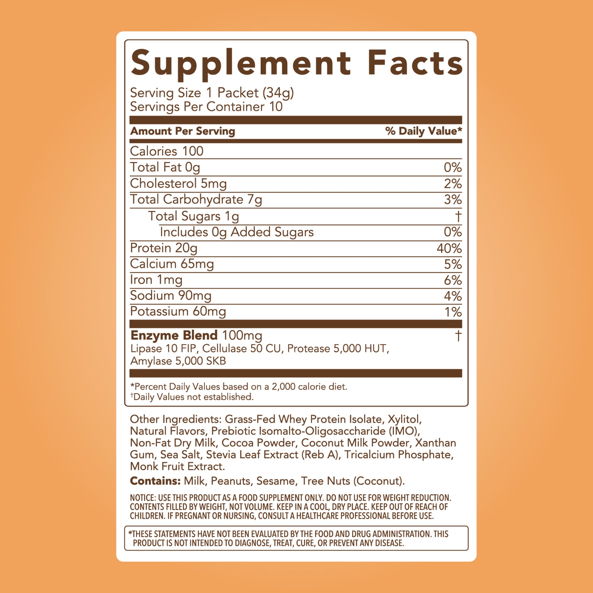 Protein Powder: Chocolate Peanut Butter (10 Single Serving Stick Packs)