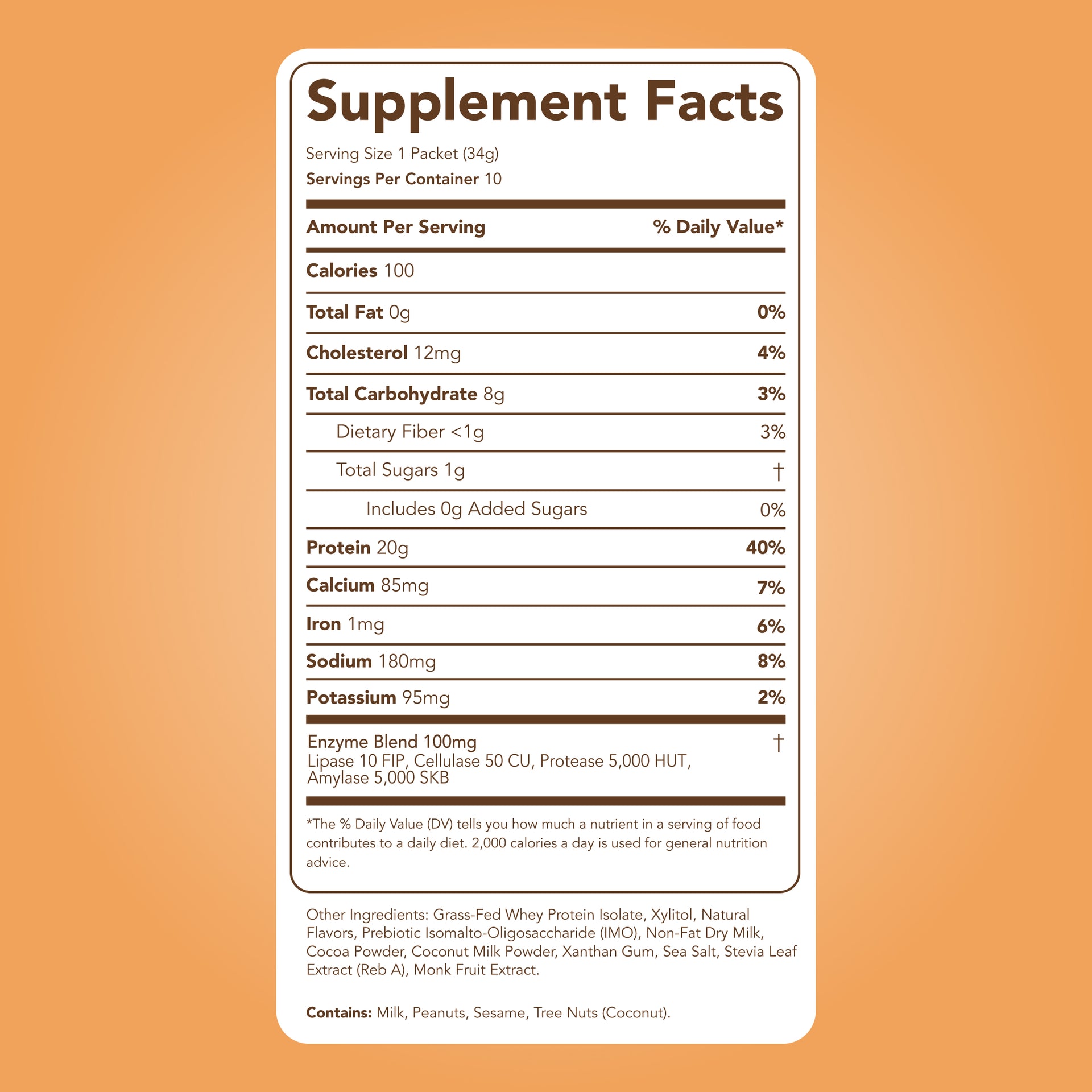 Protein Powder: Chocolate Peanut Butter (10 Single Serving Stick Packs)