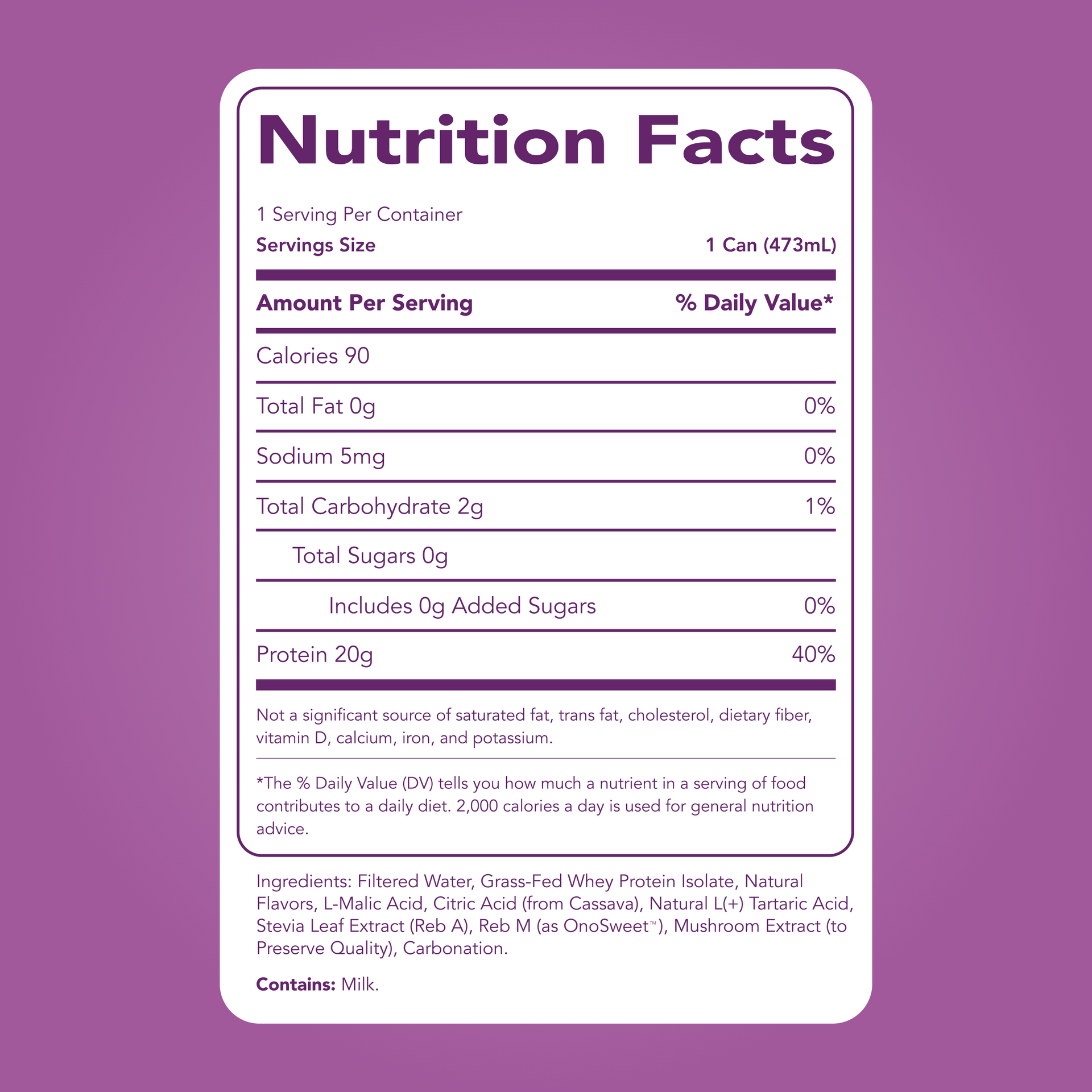 Clear Protein Soda: Classic Grape (12 Pack)