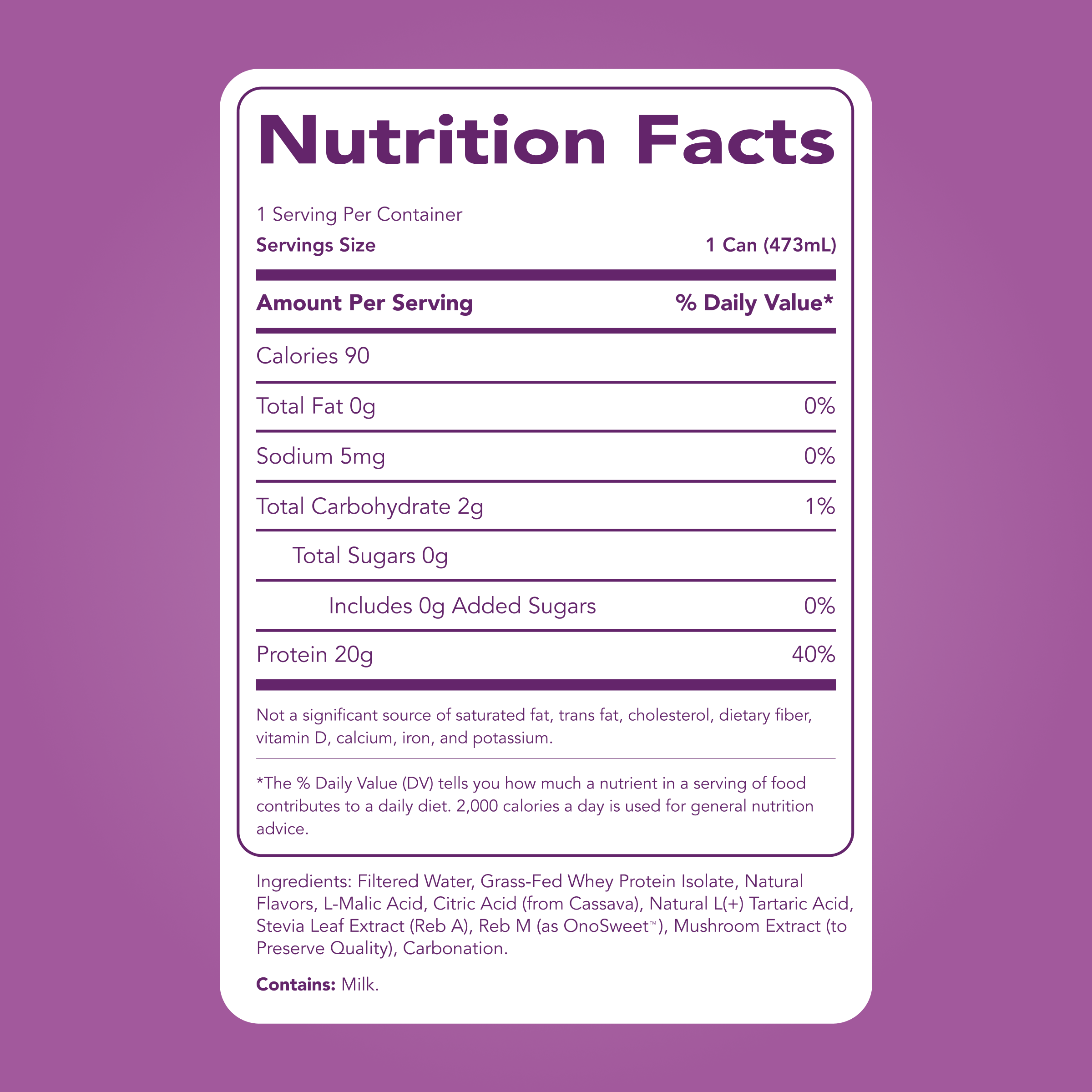 Clear Protein Soda: Classic Grape (16 oz | 12 Pack)