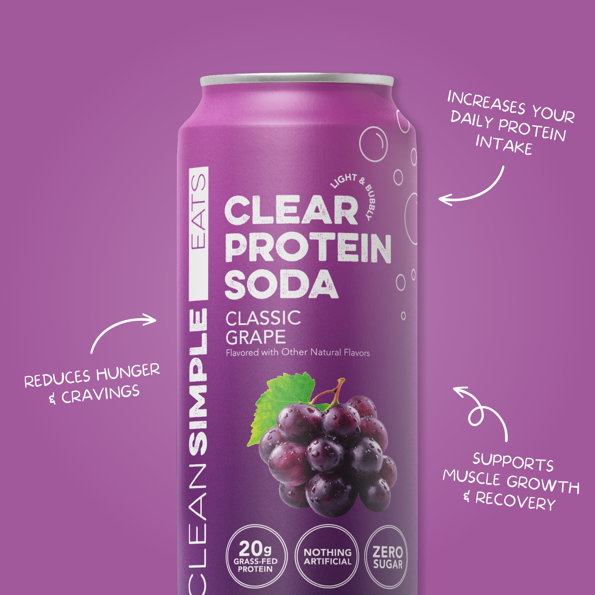 Clear Protein Soda: Classic Grape (12 Pack)
