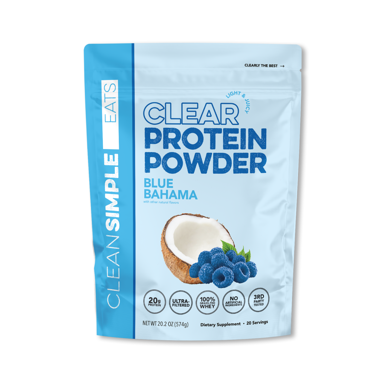 Clear Protein Powder: Blue Bahama (20 Serving)