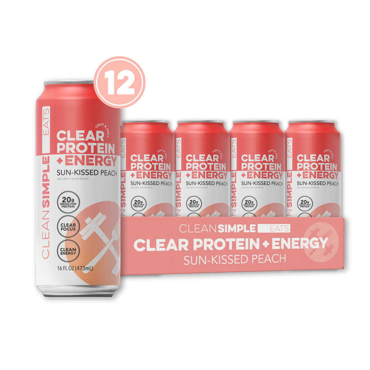 Clear Protein + Energy: Sun-Kissed Peach (12 Pack)
