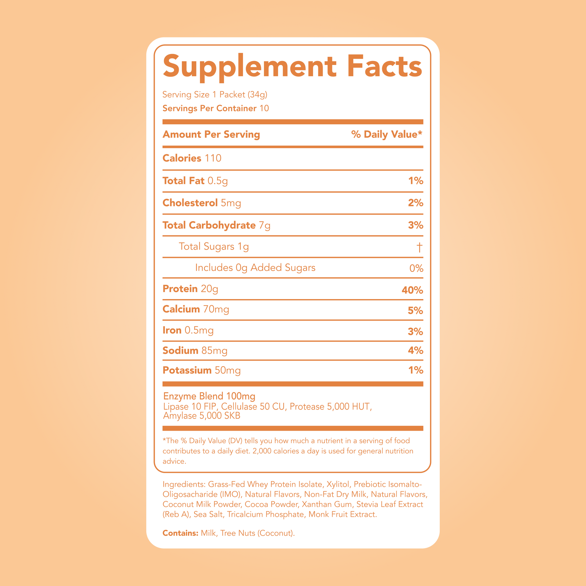 Protein Powder: Coconut Cream (10 Single Serving Stick Packs)