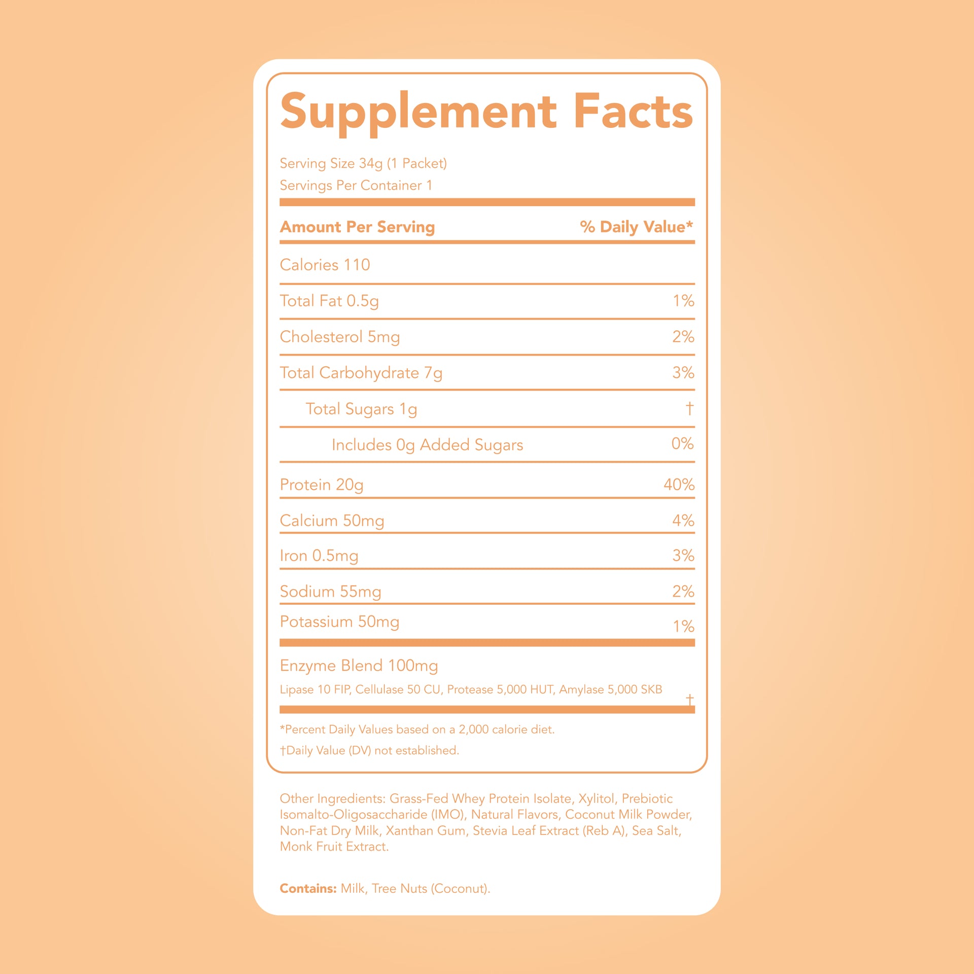 Protein Powder: Coconut Cream (Single Serving Stick Pack Sample)