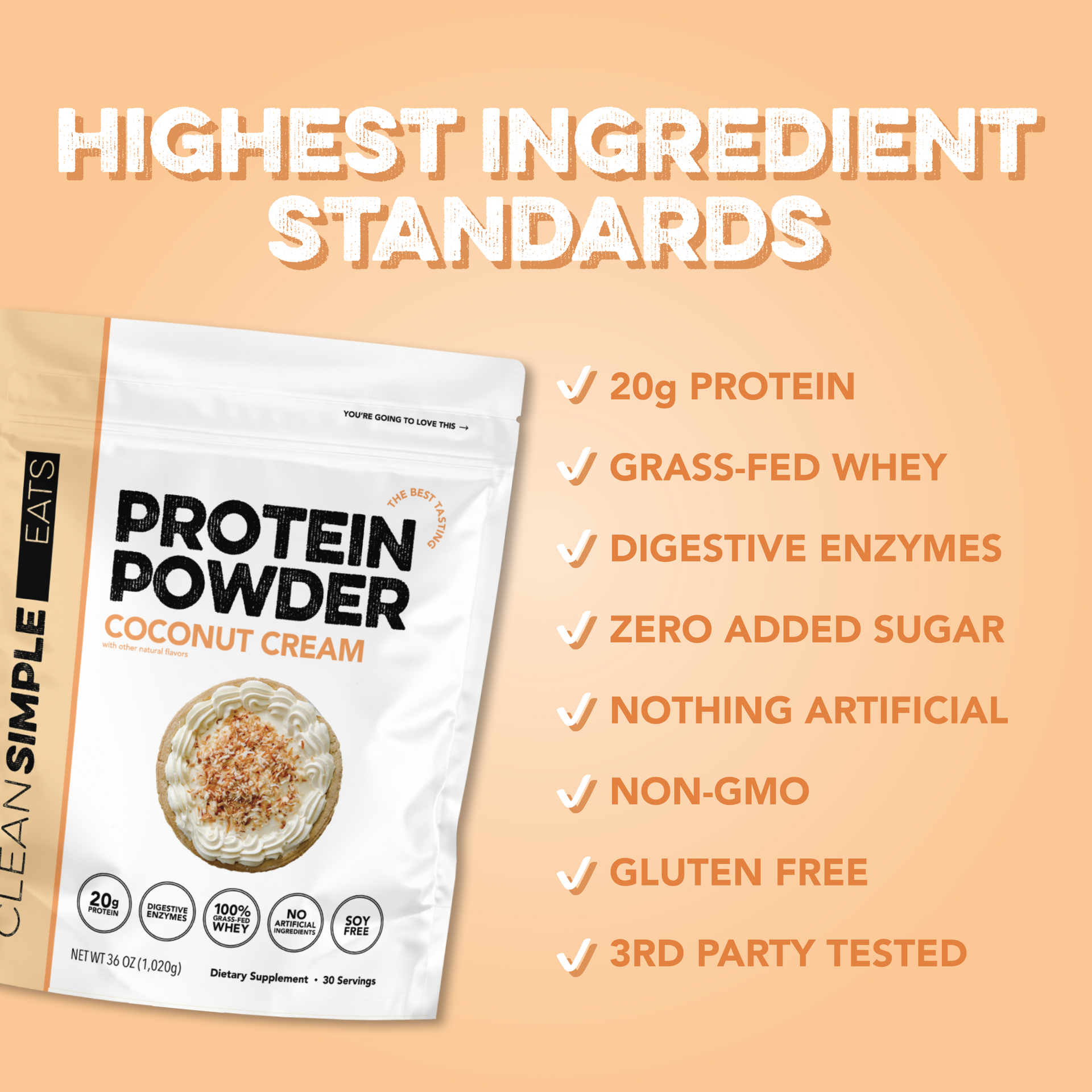 Protein Powder: Coconut Cream (30 Serving Bag)