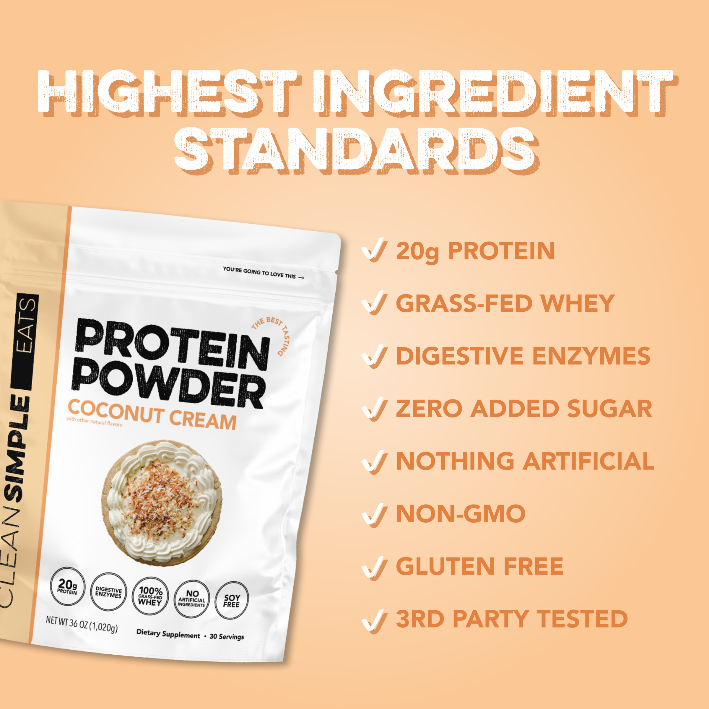 Protein Powder: Coconut Cream (30 Serving Bag)