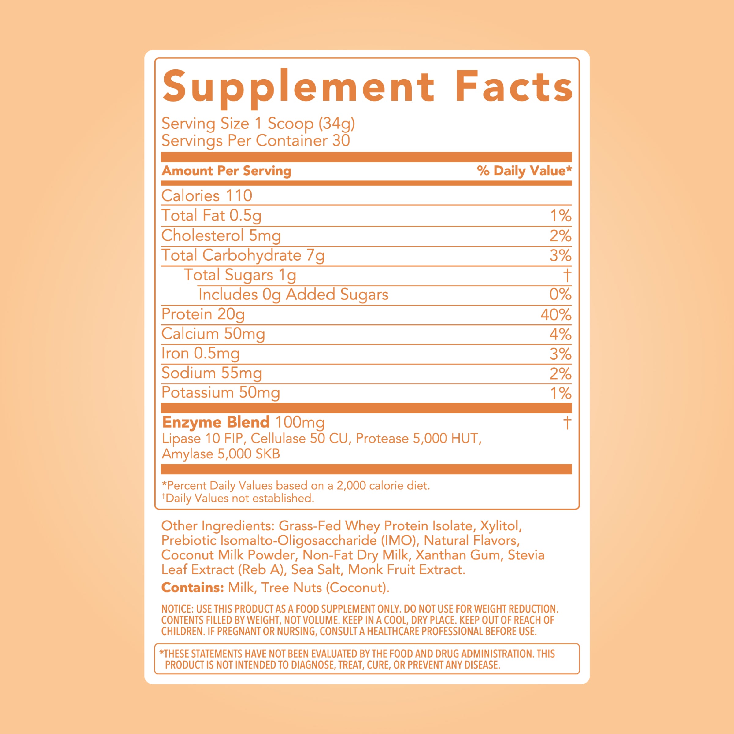 Protein Powder: Coconut Cream (30 Serving Bag)