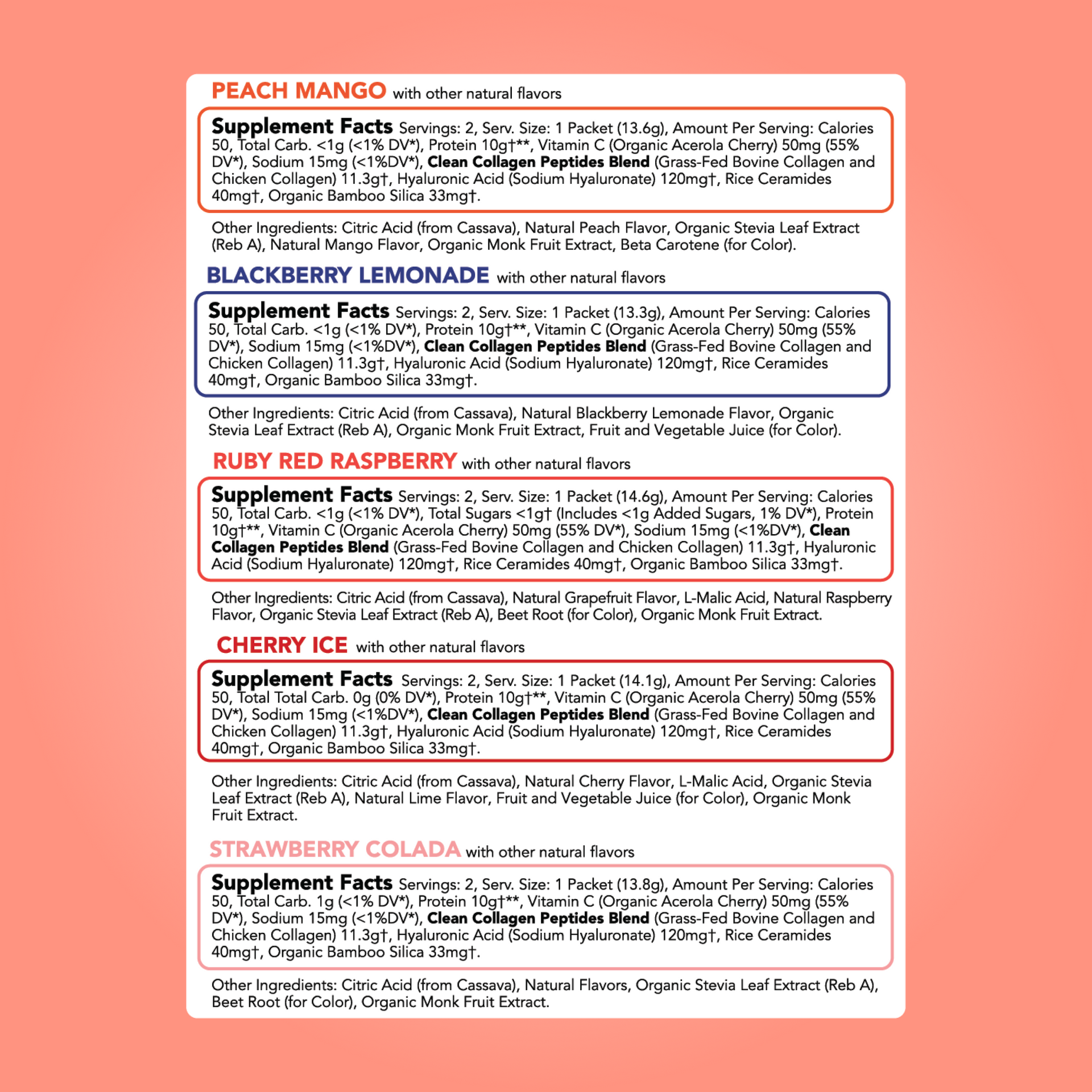 Collagen + Beauty Blend: Variety Pack (10 Single Serving Stick Pack)