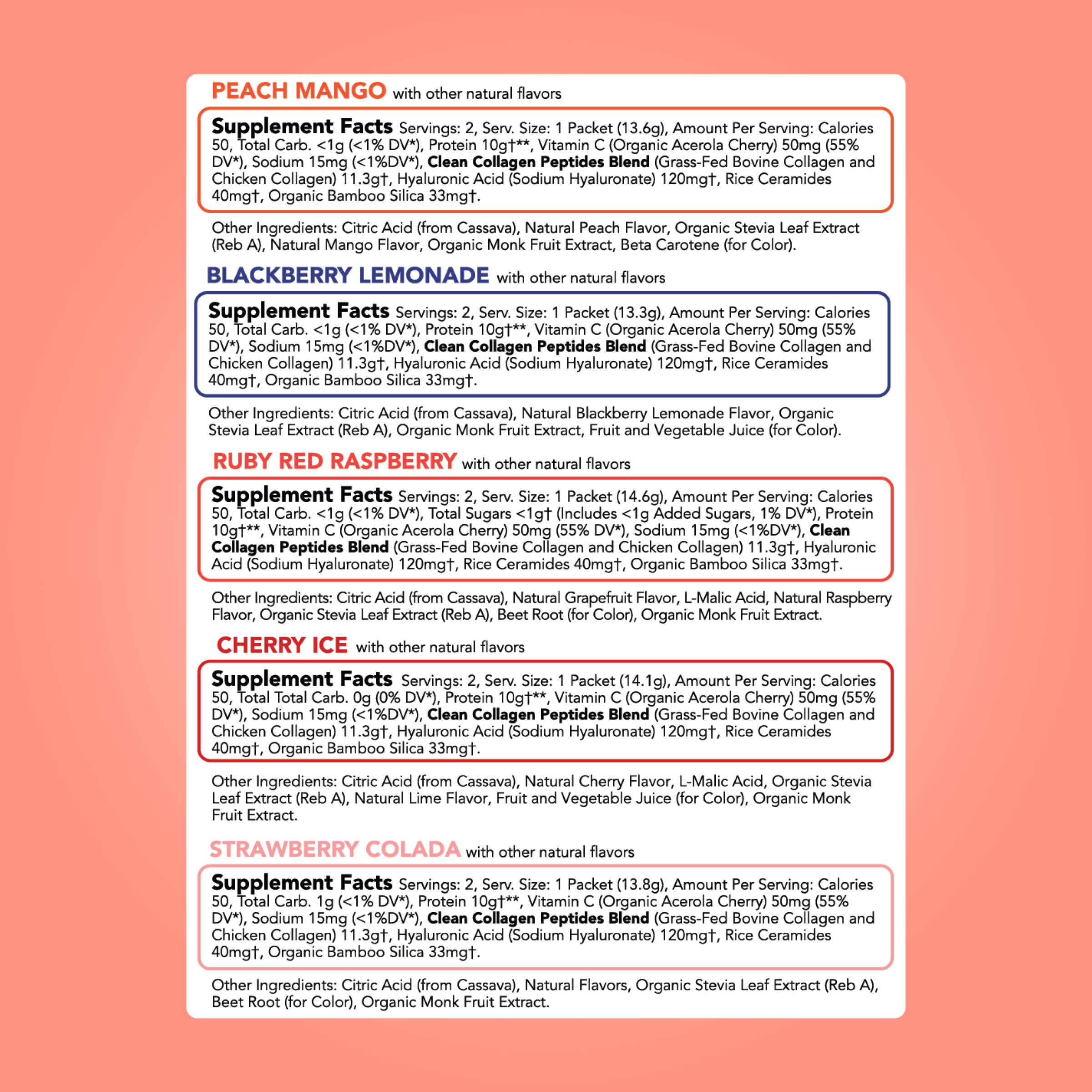 Collagen + Beauty Blend: Variety Pack (10 Single Serving Stick Pack)