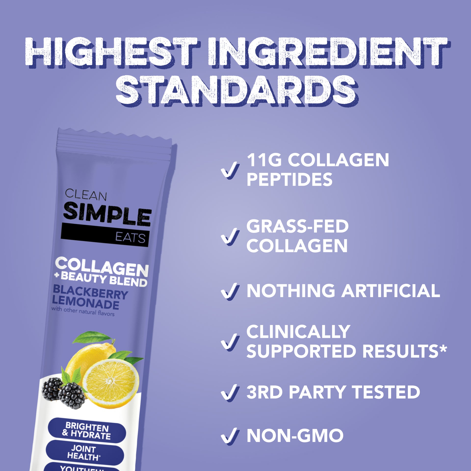 Collagen + Beauty Blend: Blackberry Lemonade (10 Single Serving Stick Pack)