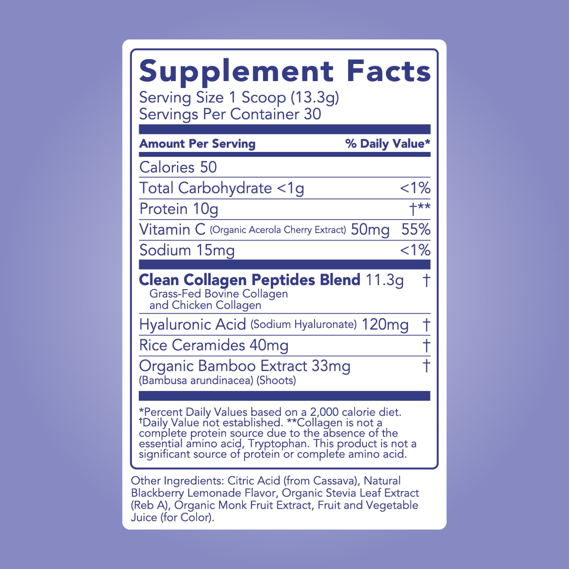 Collagen + Beauty Blend: Blackberry Lemonade (30 Serving)