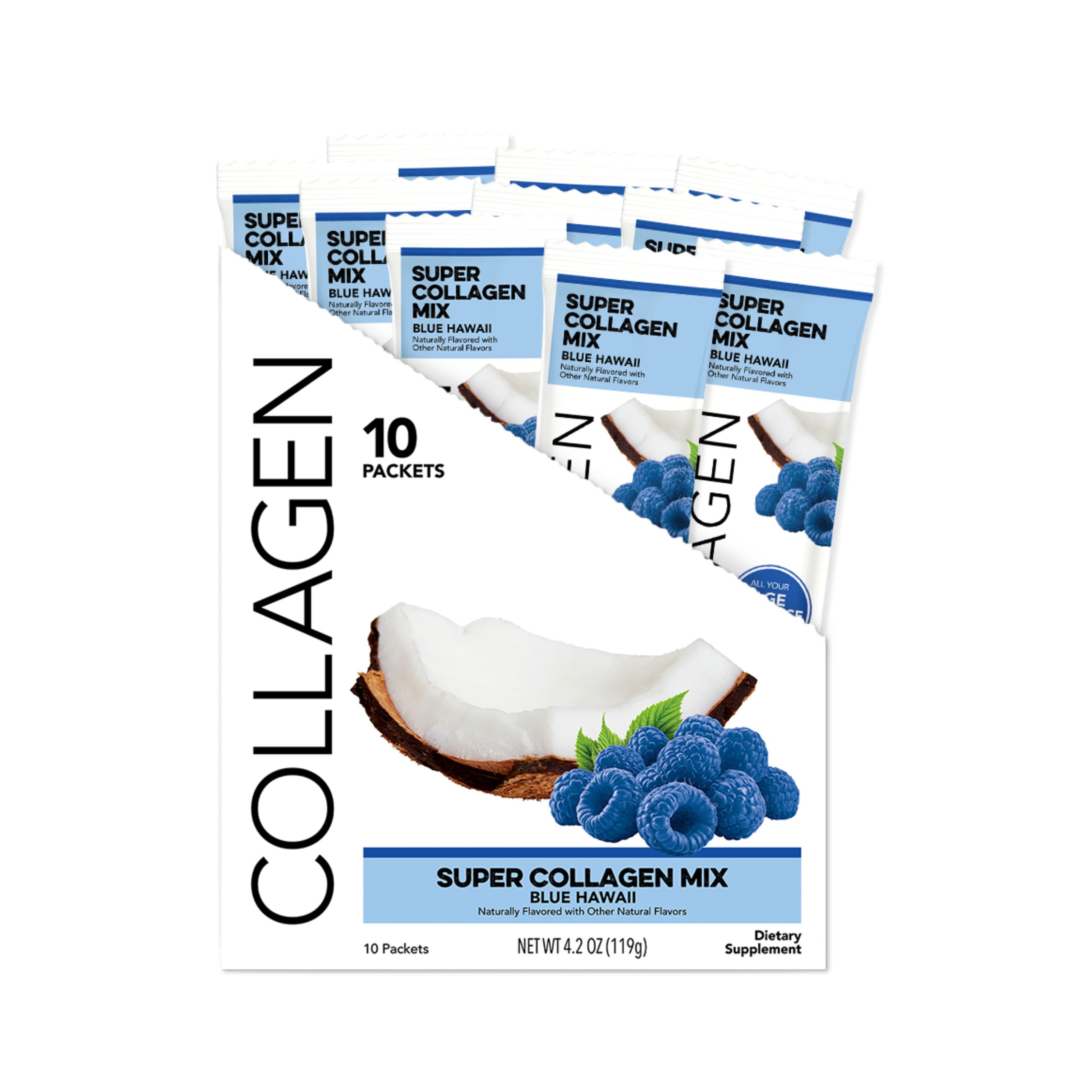 Collagen: Blue Hawaii Super Collagen Mix (10 Single Serving Stick Packs)