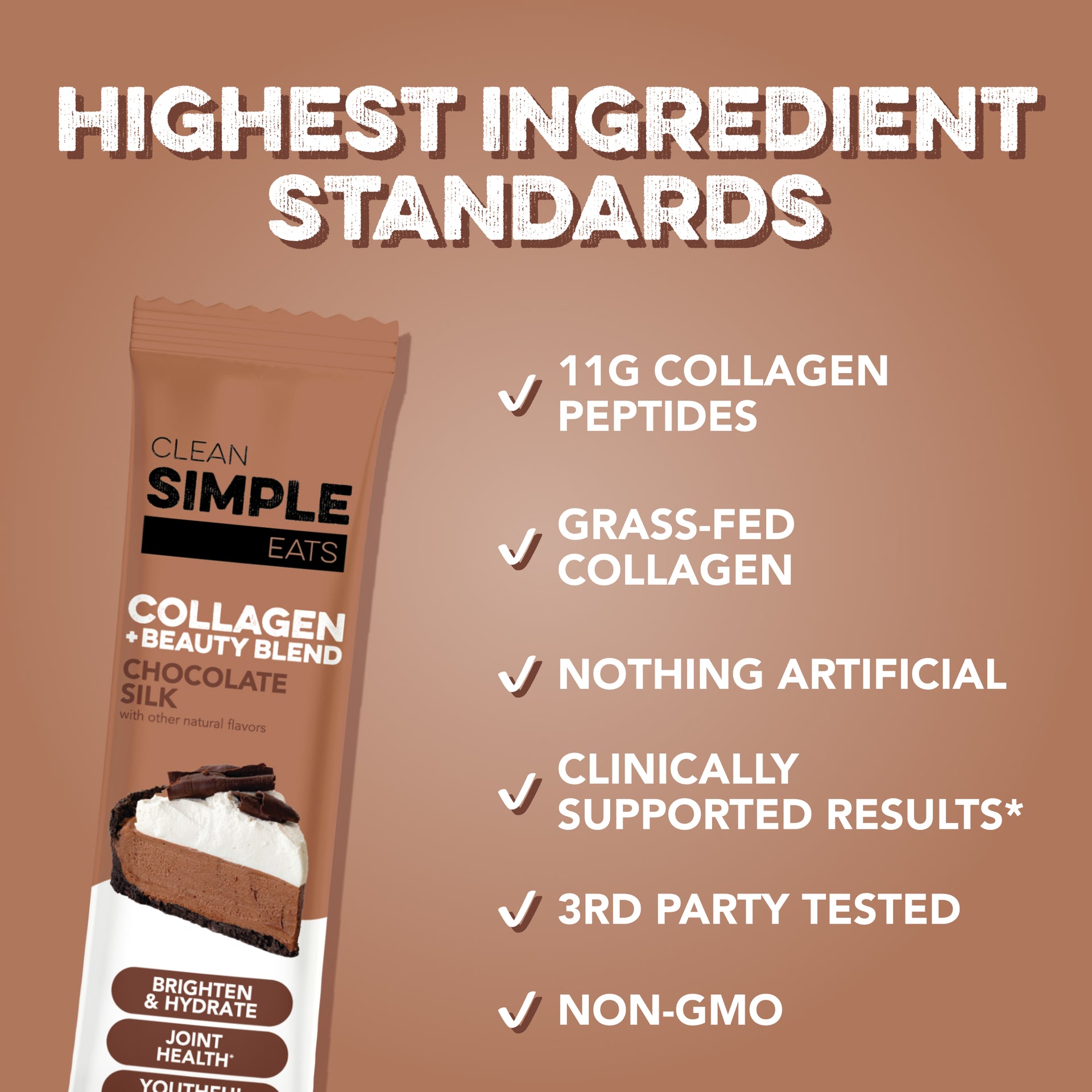 Collagen + Beauty Blend: Chocolate Silk (10 Single Serving Stick Pack)