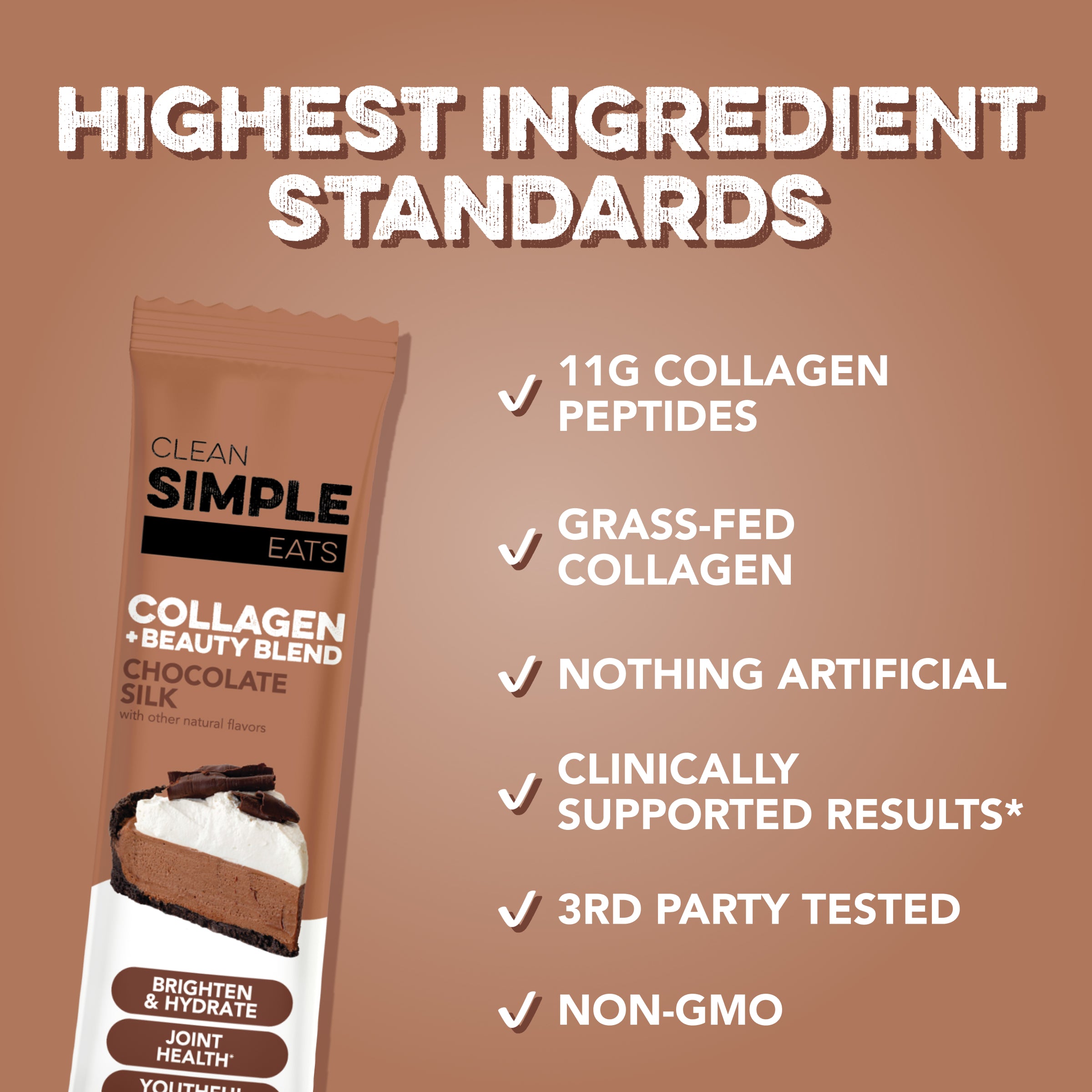 Collagen + Beauty Blend: Chocolate Silk (10 Single Serving Stick Pack)