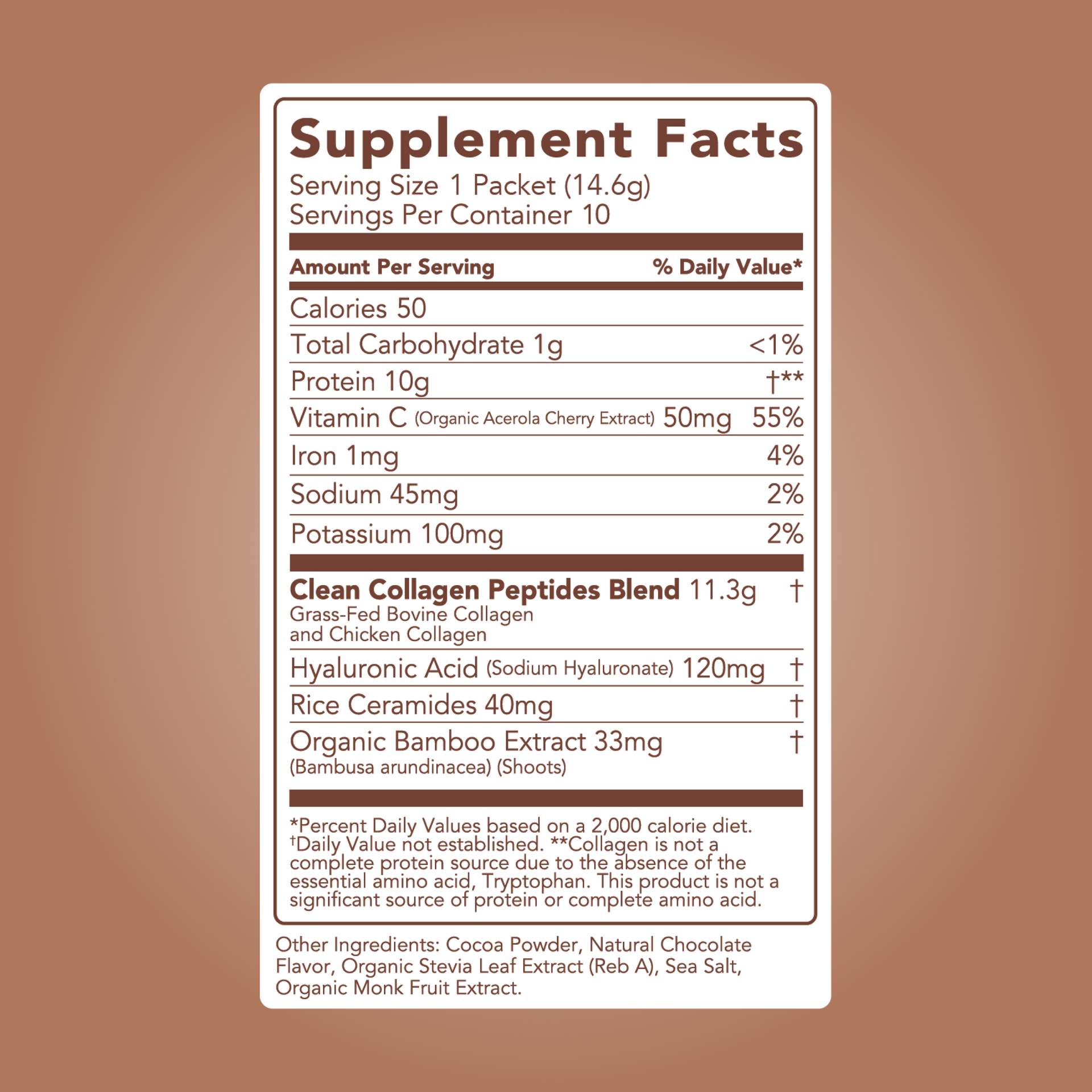 Collagen + Beauty Blend: Chocolate Silk (10 Single Serving Stick Pack)