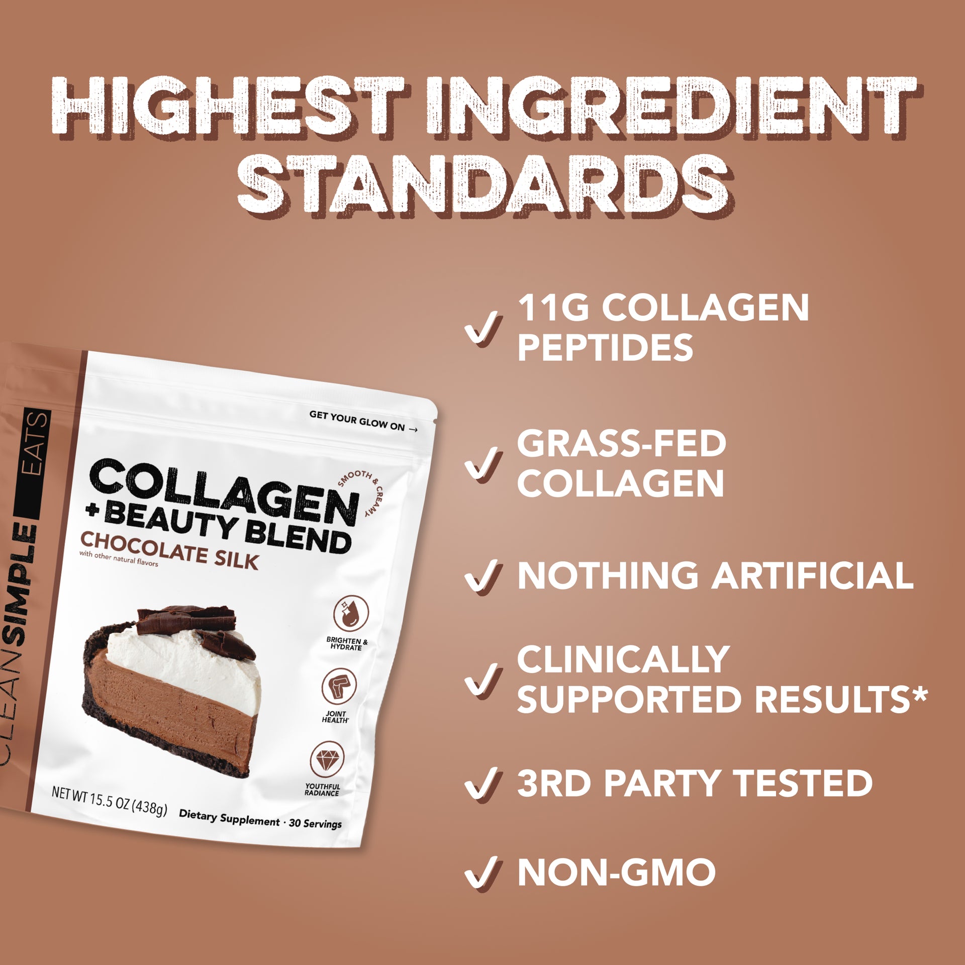 Collagen + Beauty Blend: Chocolate Silk (30 Serving)