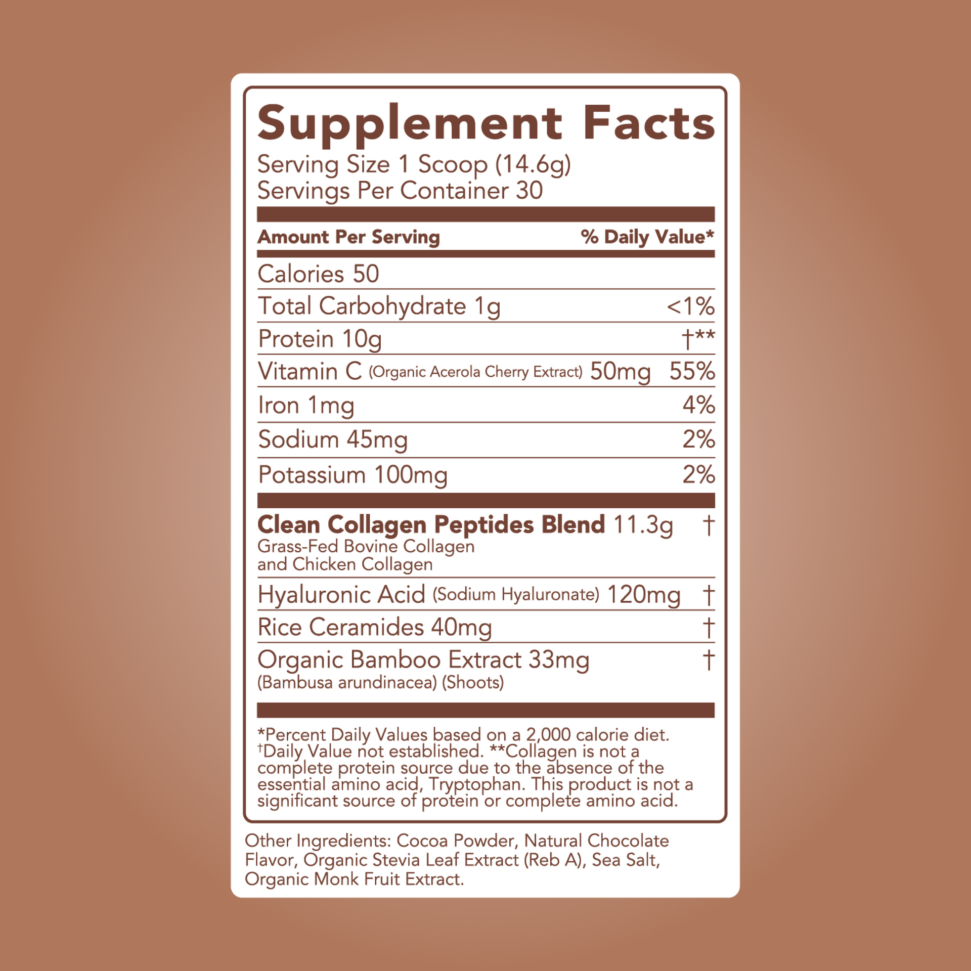 Collagen + Beauty Blend: Chocolate Silk (30 Serving)